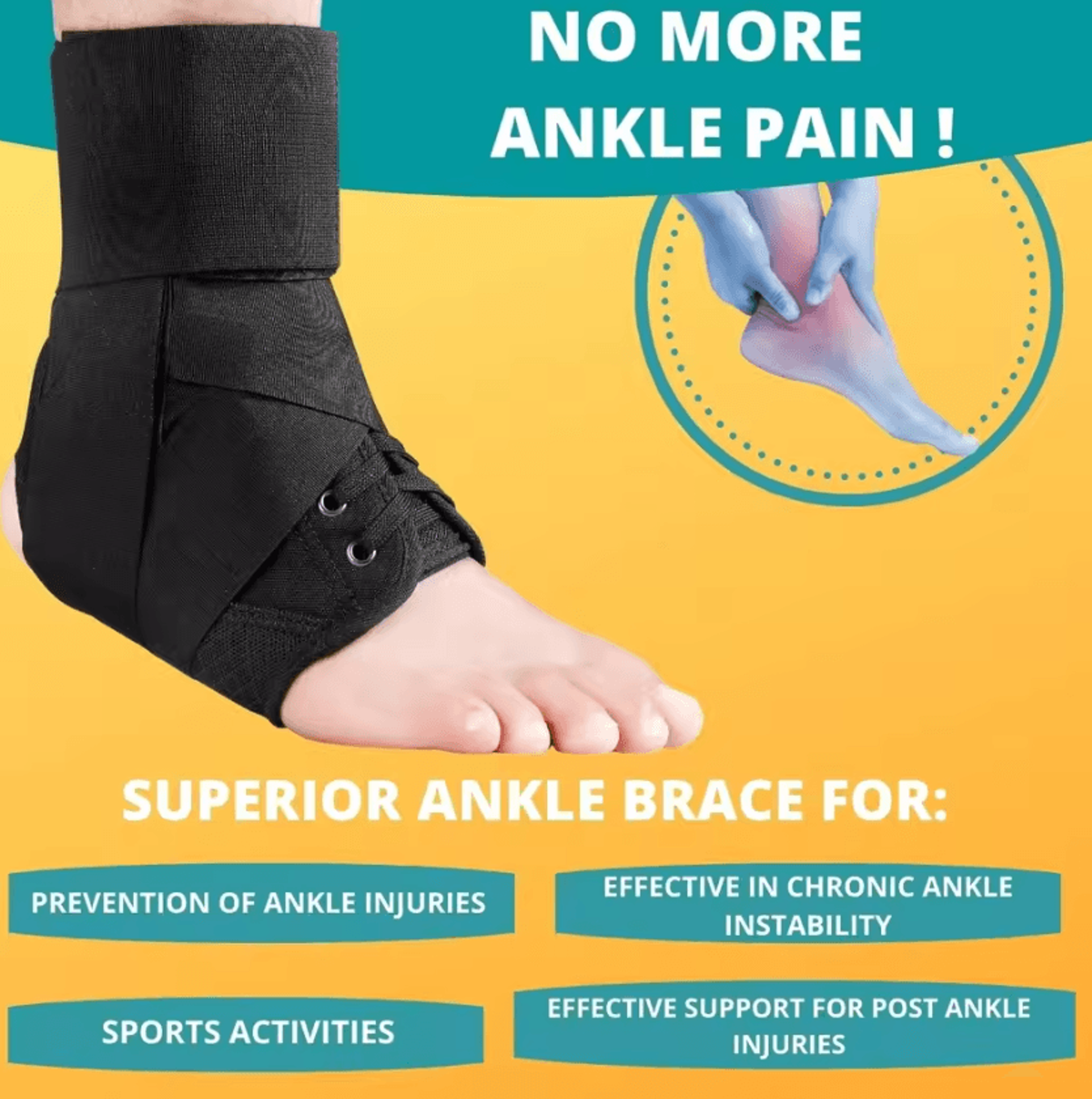 Adjustable LaceUp Ankle Brace Breathable Sports Ankle Support For Men And Women 4