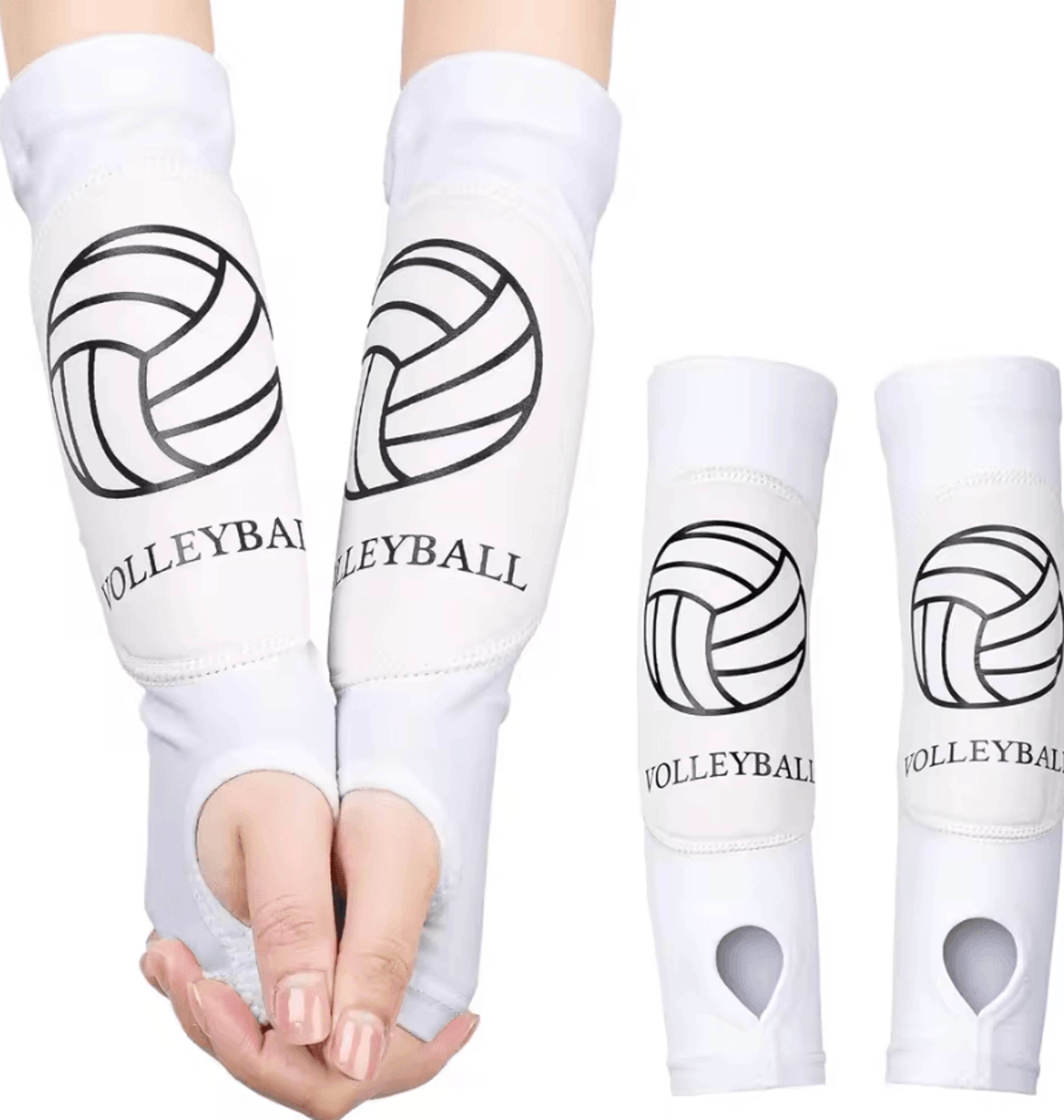 Youth Volleyball Arm Sleeves With Forearm Protection Pads And Thumbhole 4