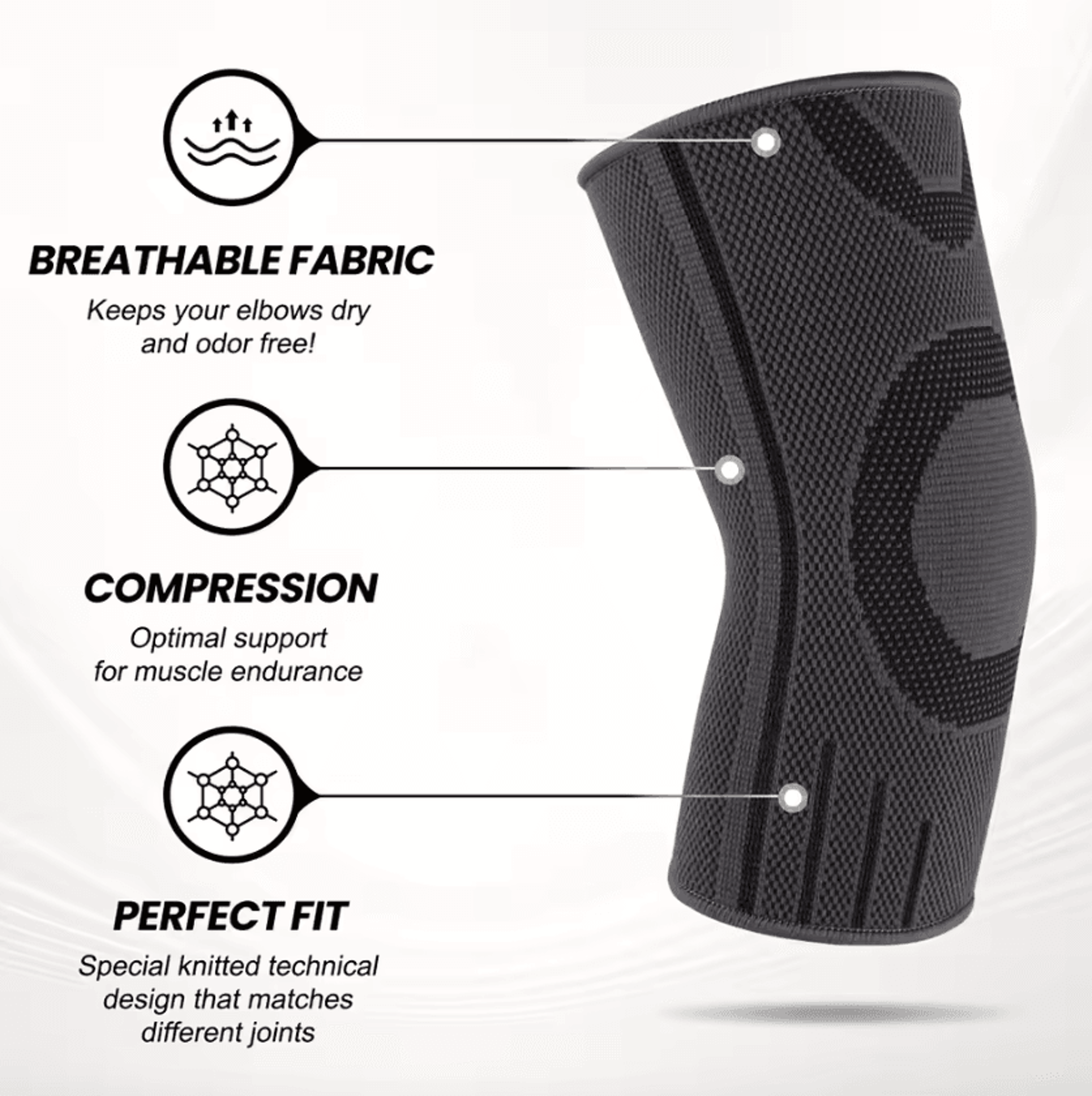 Adjustable Sports Elbow Brace Compression Support Strap For Tennis Gym And Everyday Use 2