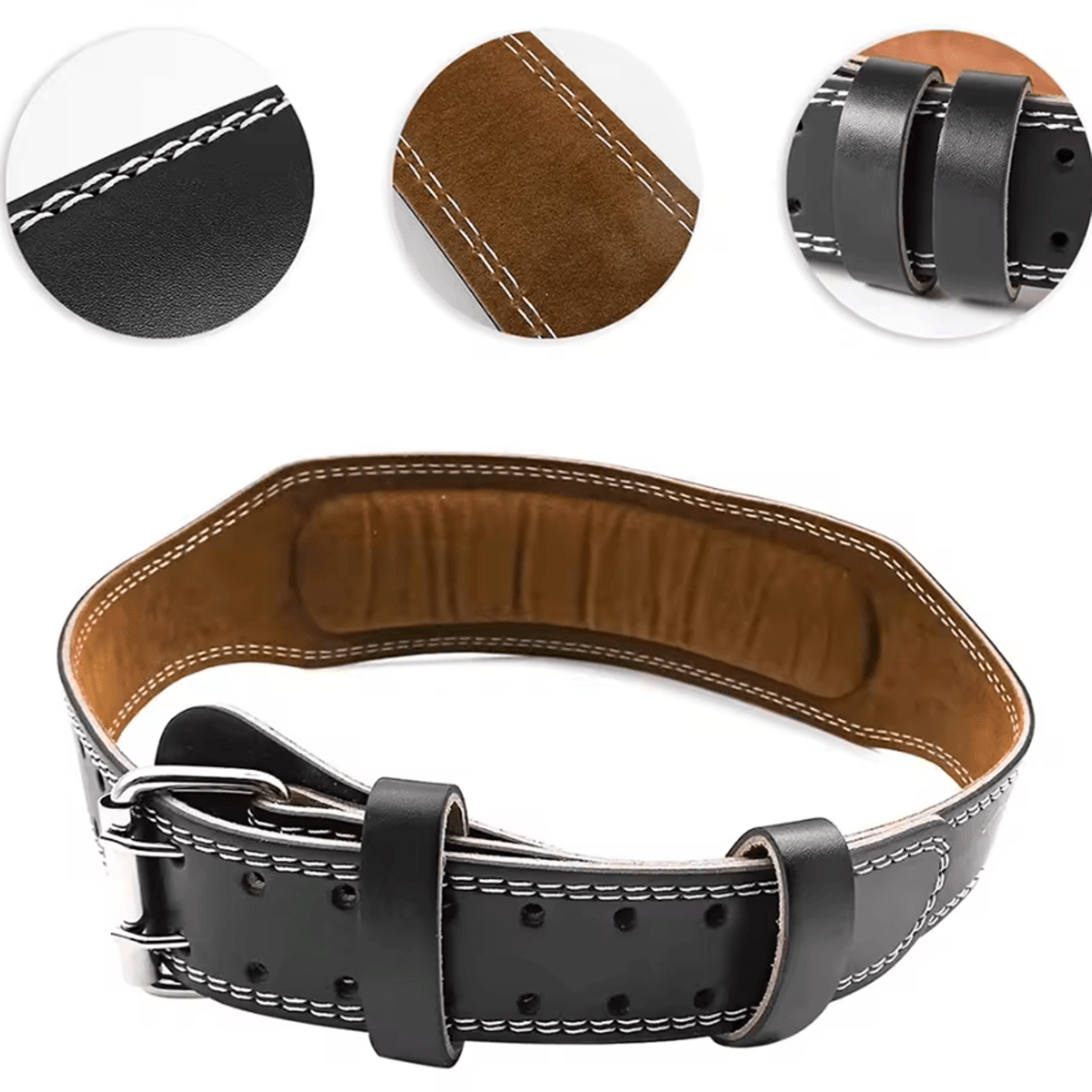 Adjustable Leather Weightlifting Belt Gym Waist Support For Powerlifting Squats And Strength Traini 2