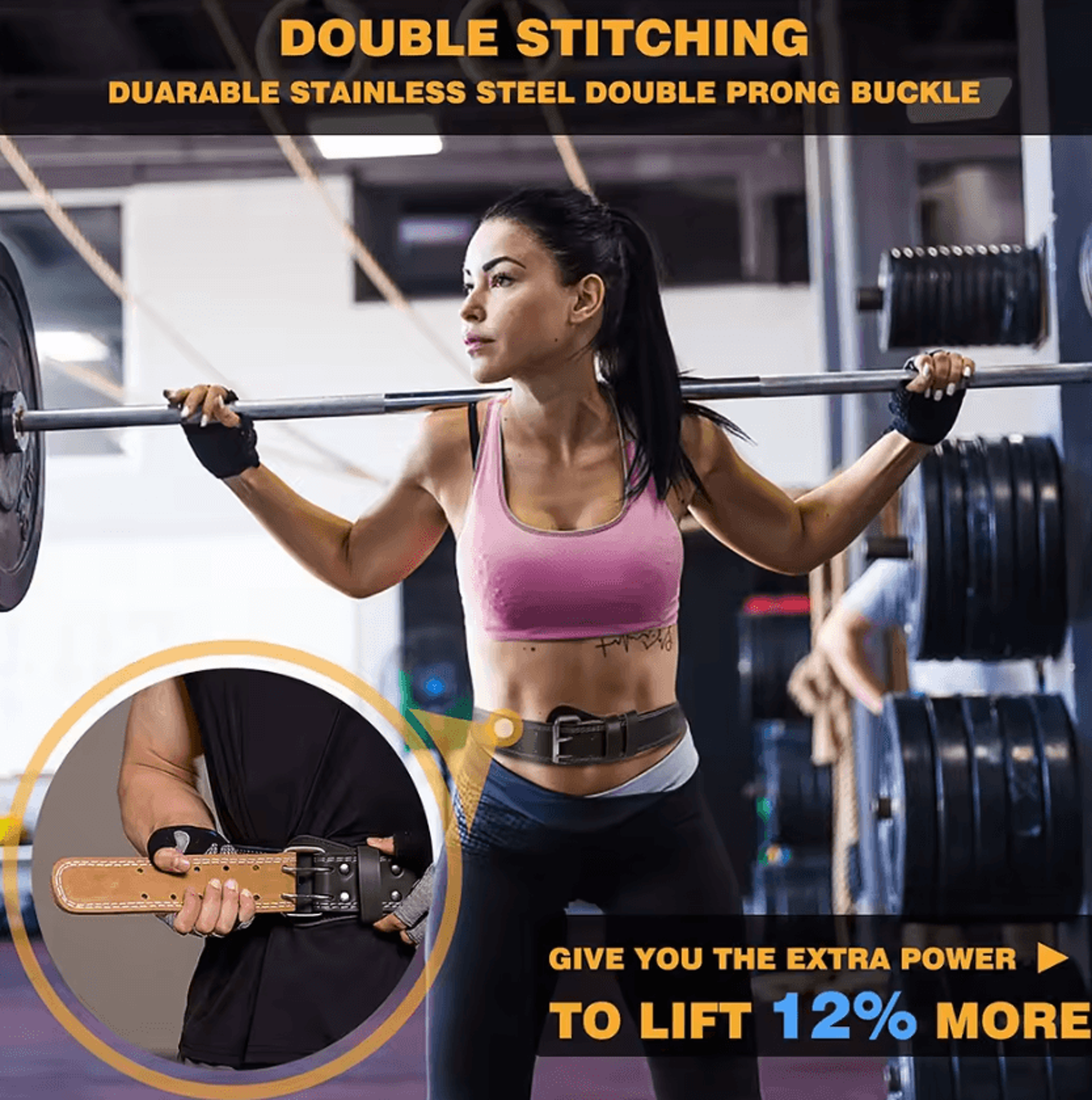 Adjustable Leather Weightlifting Belt Gym Waist Support For Powerlifting Squats And Strength Traini 4