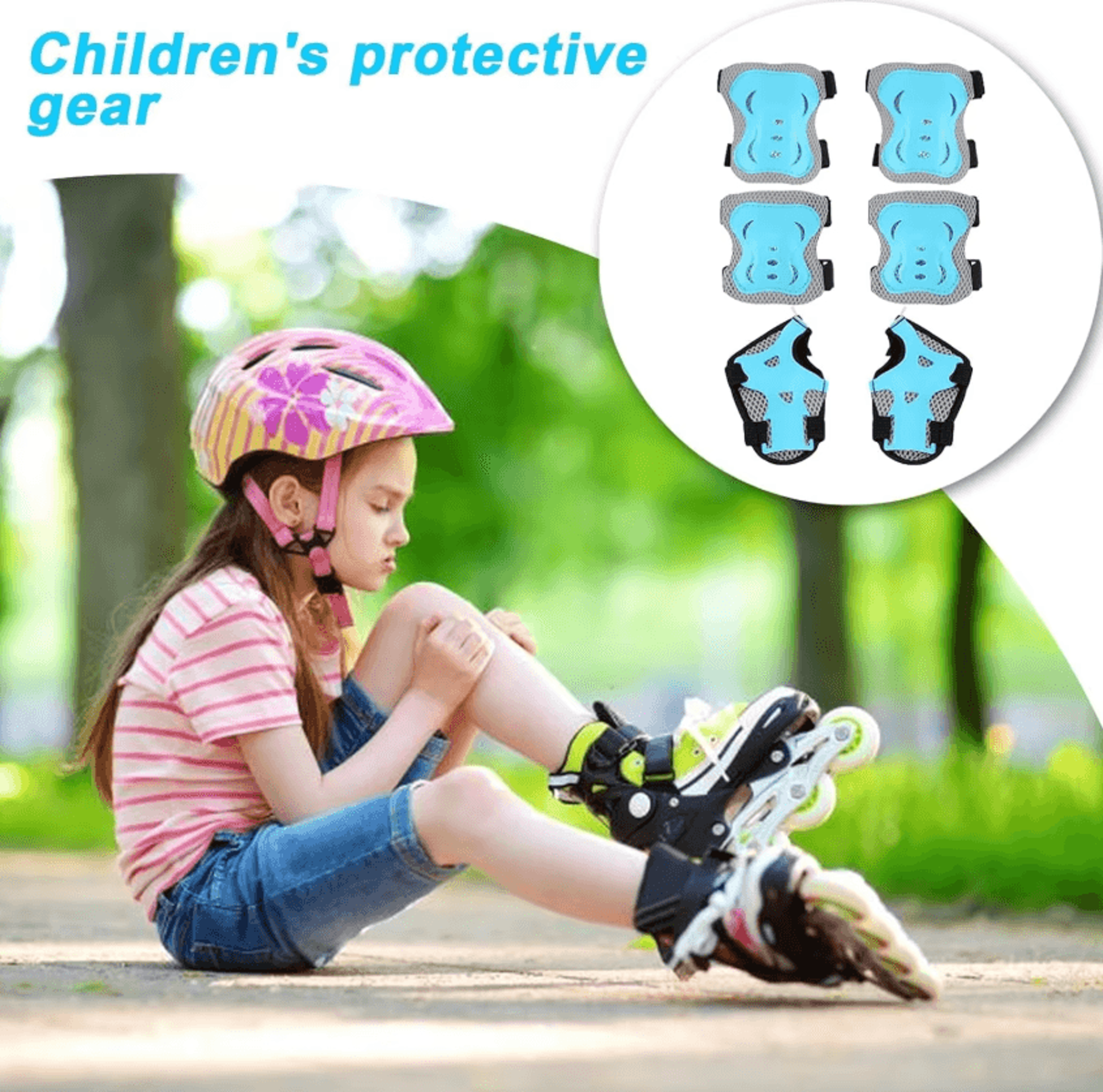 6in1 Kids Protective Gear Set With Knee Pads Elbow Pads  Wrist Guards For Skating Cycling Scooters  2