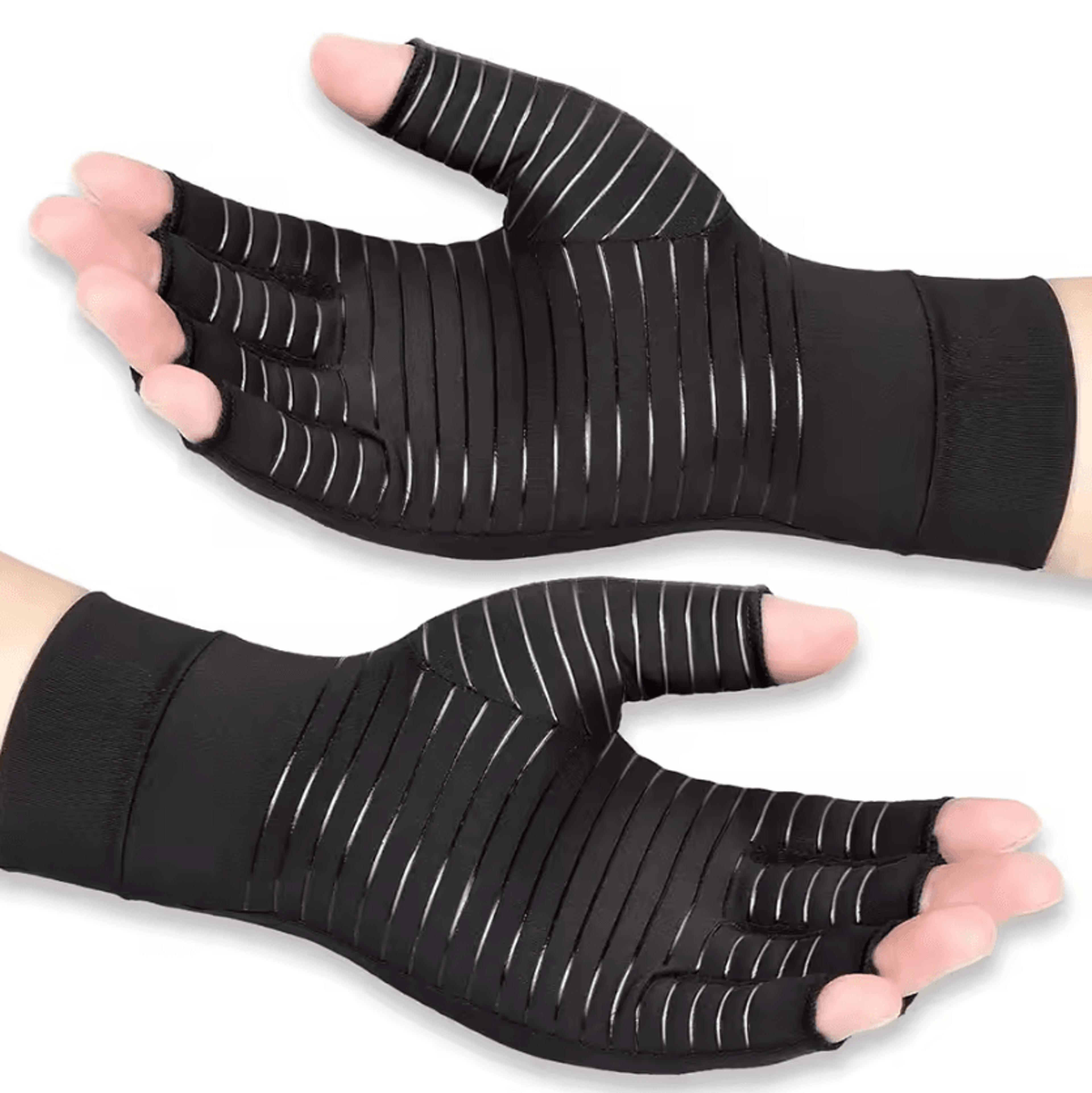 Copper Compression Gloves For Arthritis Open Finger Hand Support Gloves For Men  Women 7