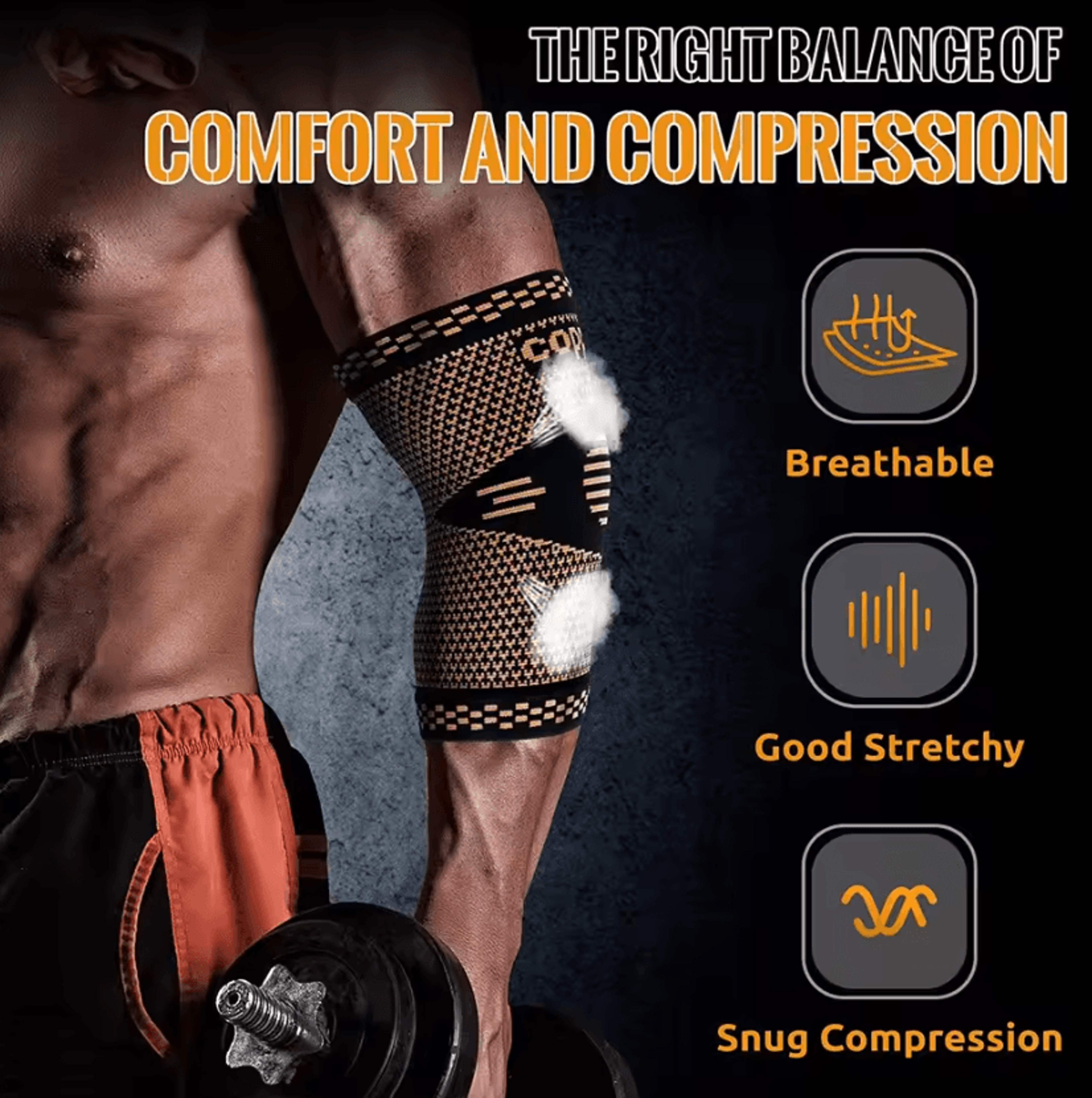 Copper Elbow Compression Sleeve Adjustable Elbow Brace For Sports Weightlifting  Everyday Support 2