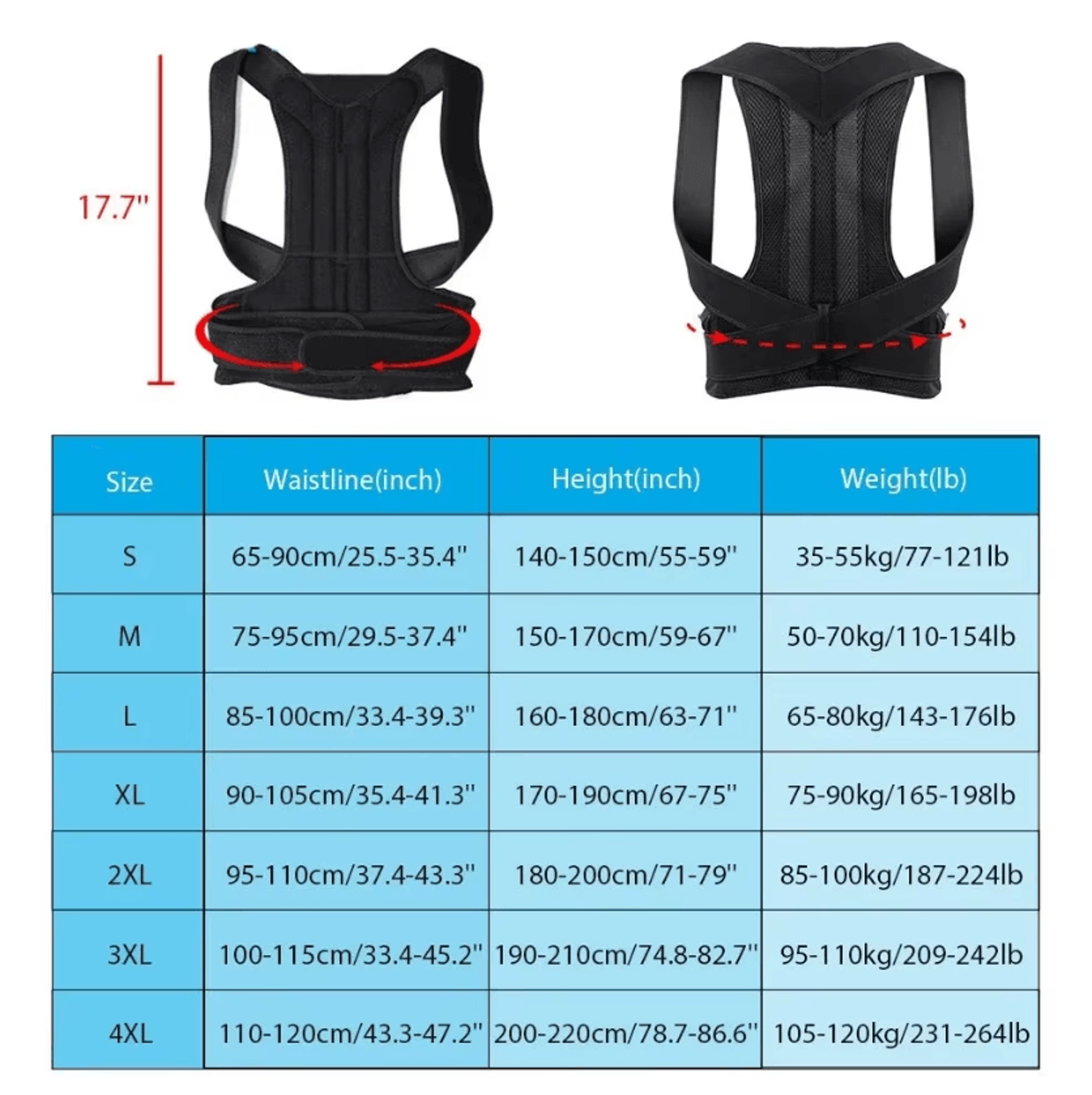 Adjustable Back Brace And Posture Corrector For Men  Women With Shoulder And Lumbar Support 1