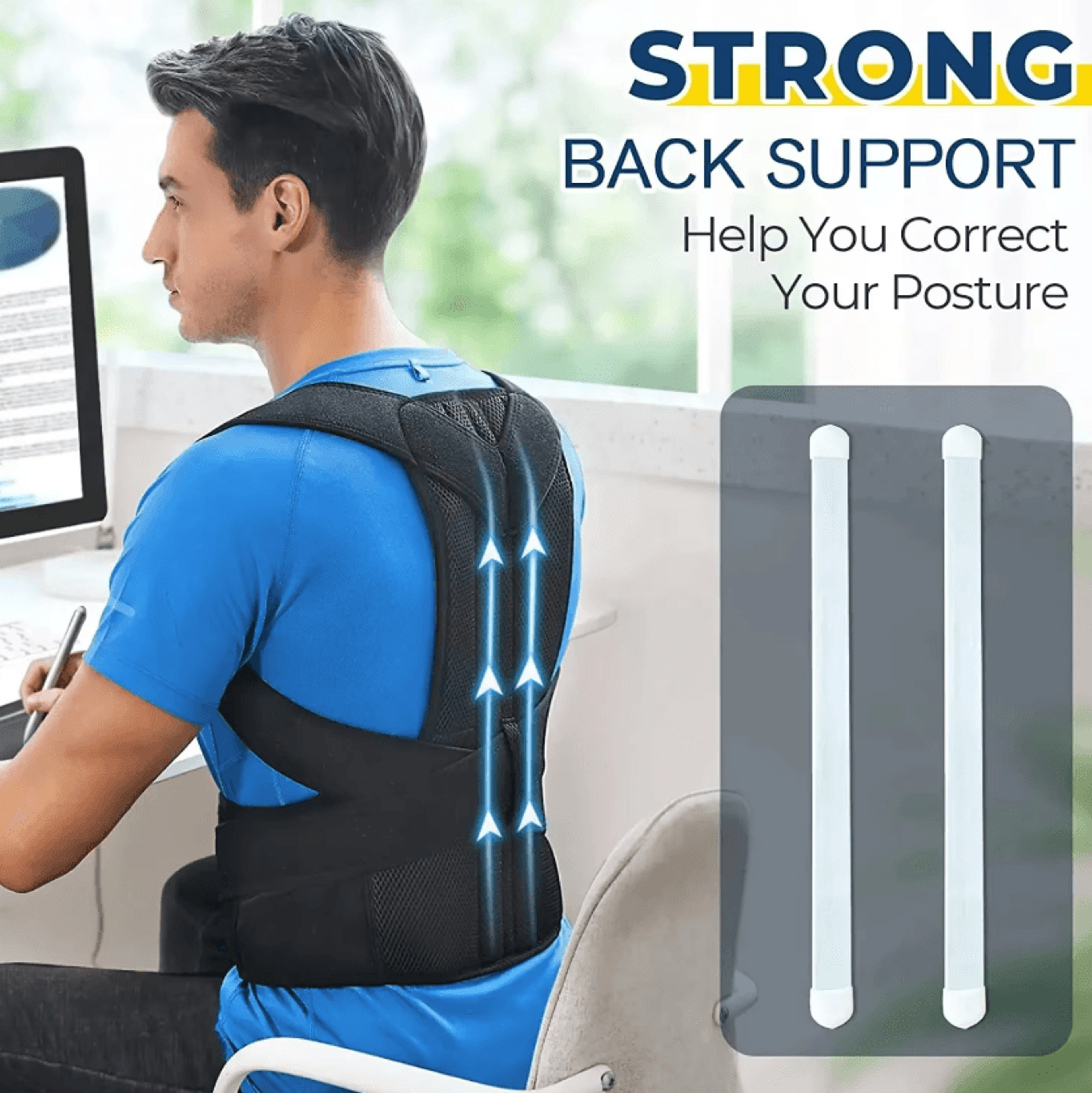 Adjustable Back Brace And Posture Corrector For Men  Women With Shoulder And Lumbar Support 3