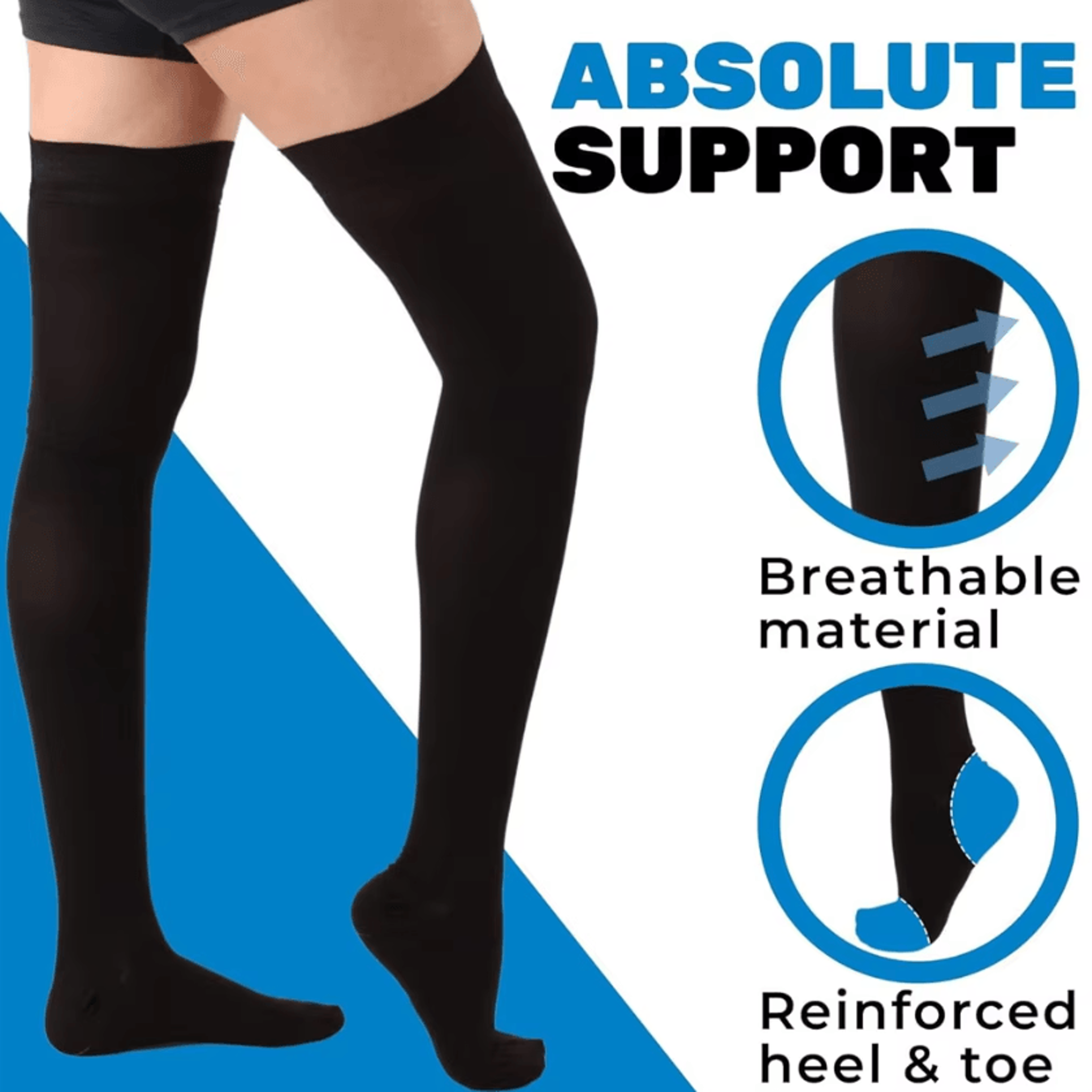 OvertheKnee Compression Stockings Thigh High Compression Socks For Men  Women Running Travel  Every 3