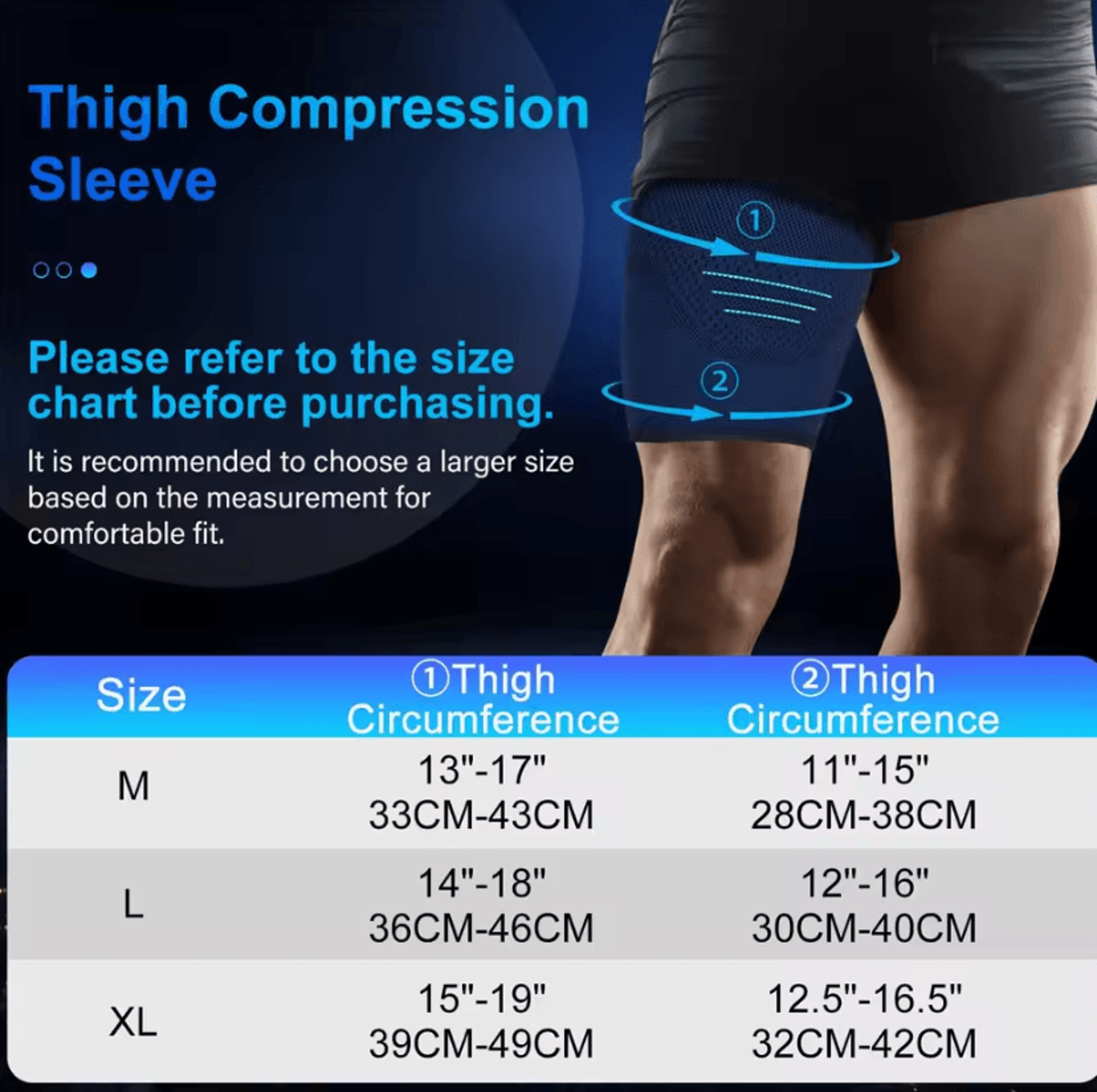 Adjustable Thigh Compression Sleeve AntiSlip Upper Leg Support For Quad Hamstring  Sports Performan 1