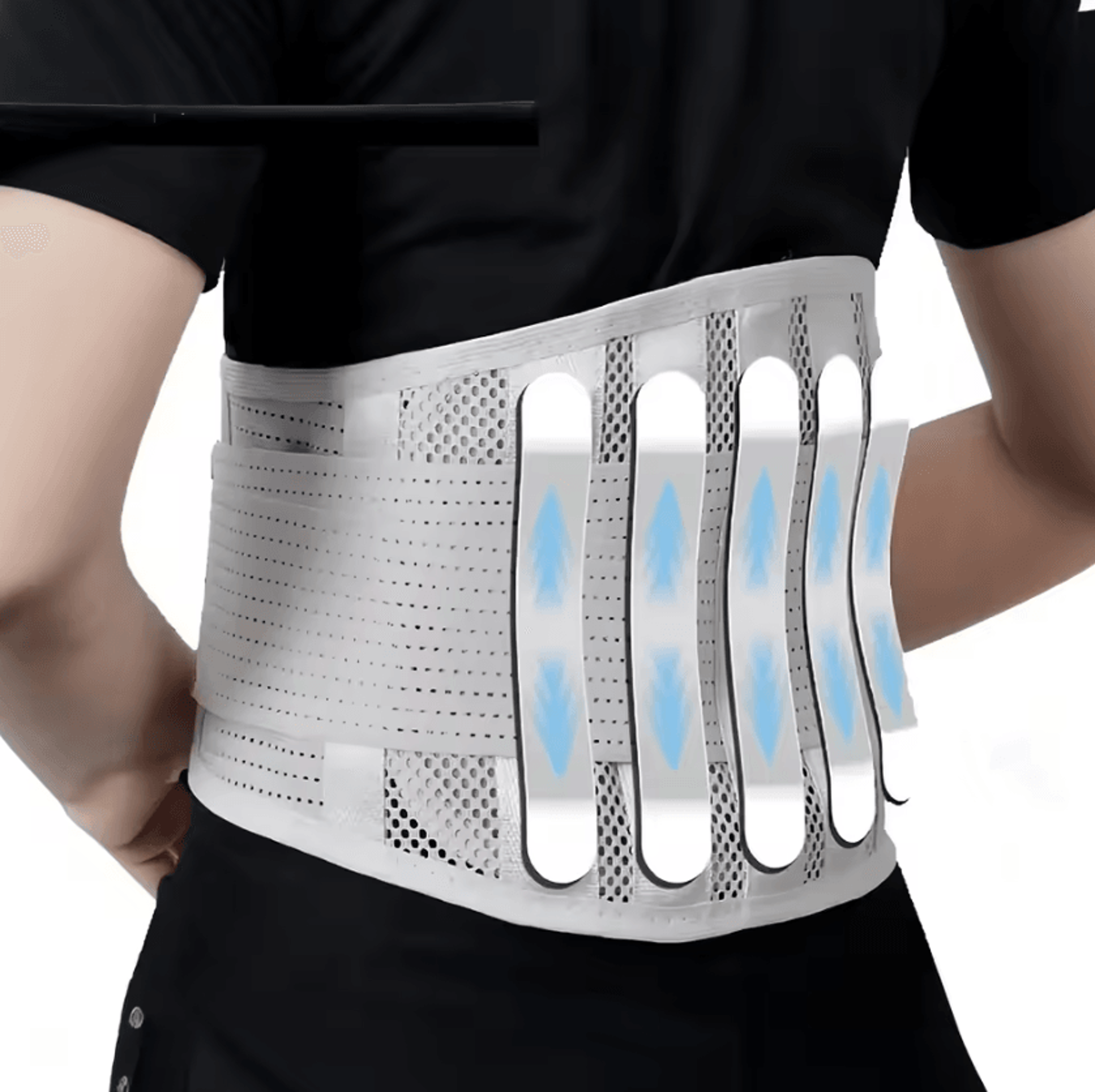 5Reinforced Compression Waist Support Belt Breathable Lumbar Back Brace For Men  Women 1