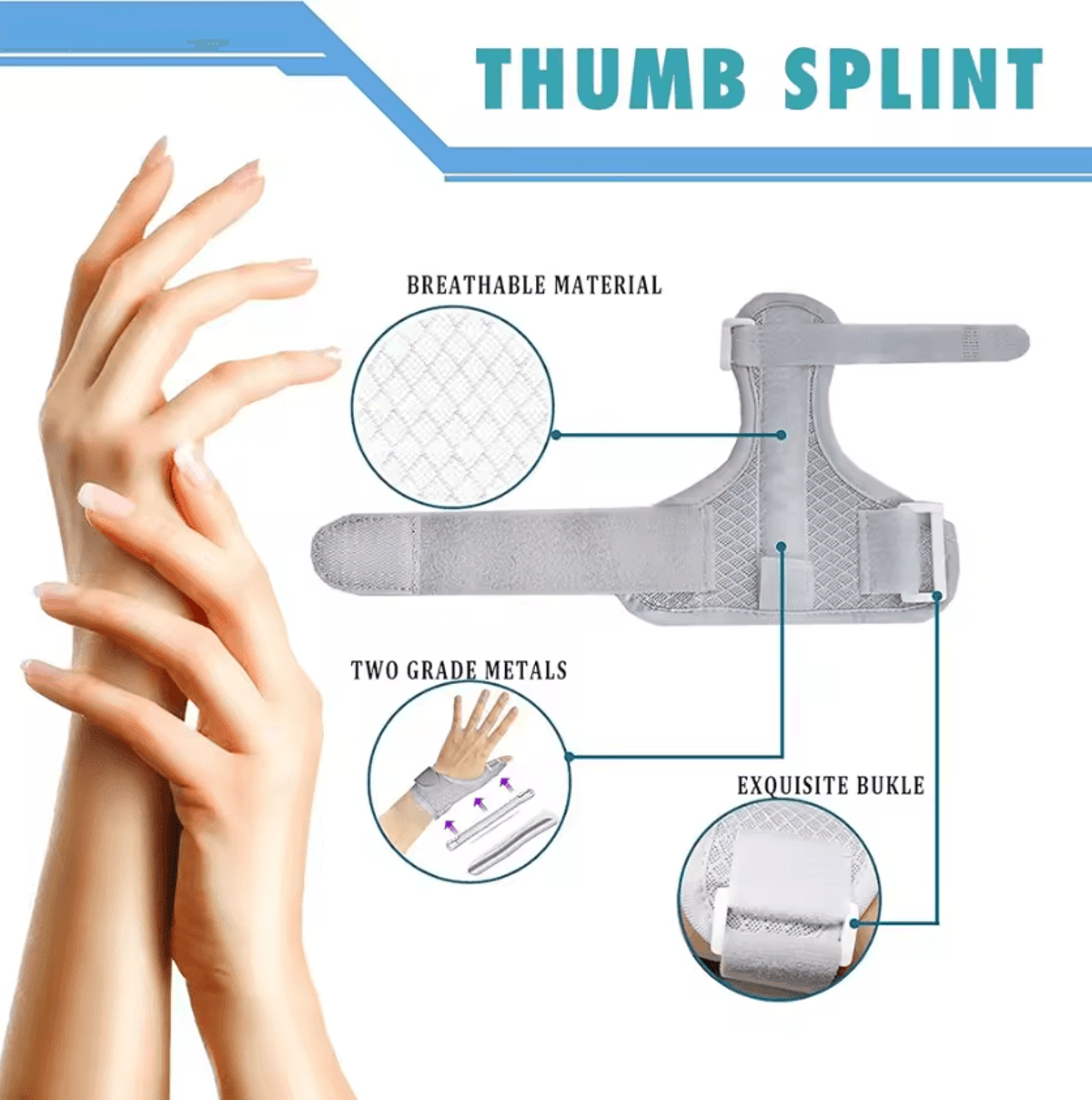 Adjustable Thumb Splint Brace Thumb  Wrist Stabilizer For Everyday Support And Comfort 2