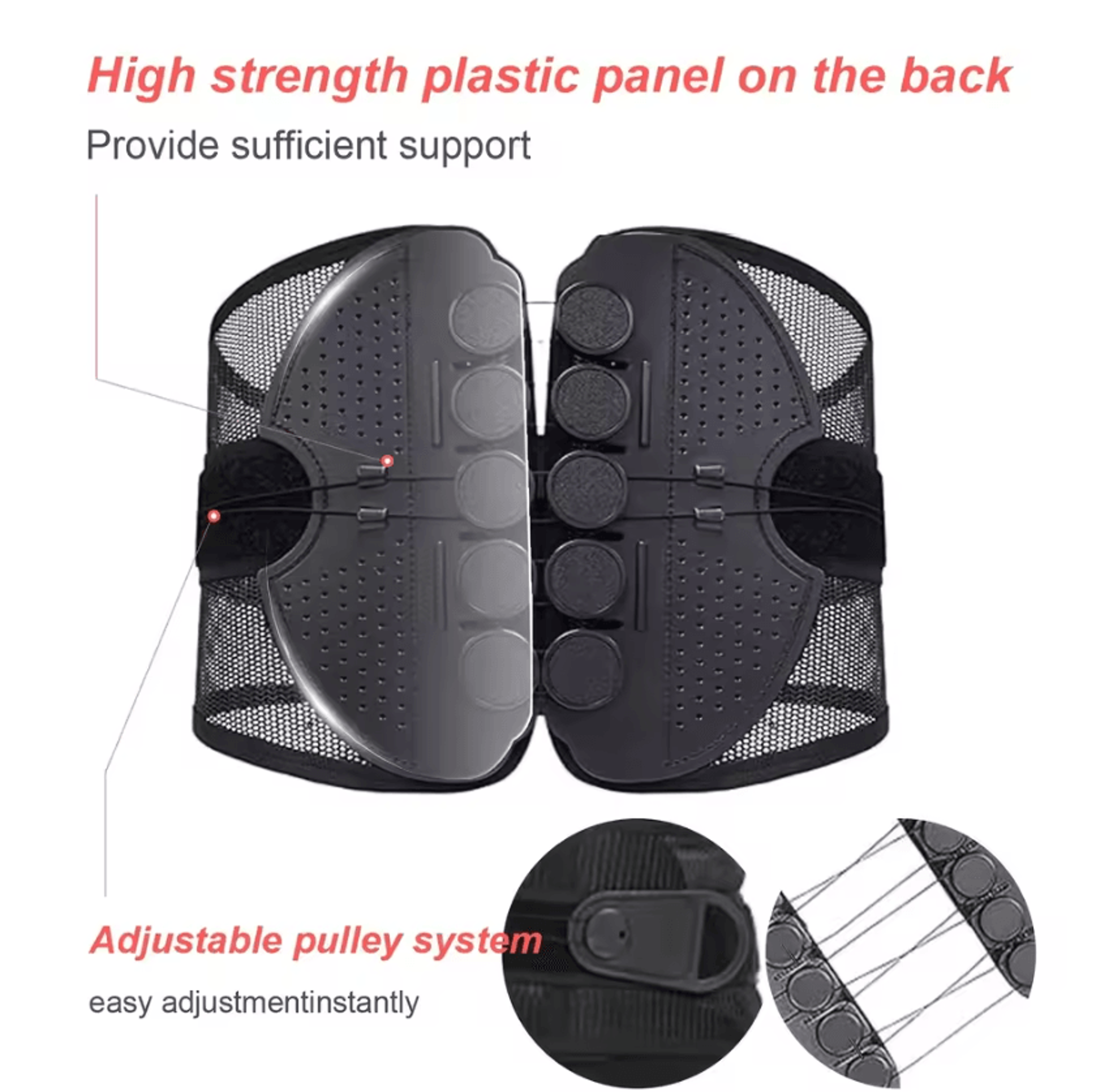 Adjustable Sports Waist Support Belt With Breathable Mesh And Double Drawstring For Hiking Fitness  4