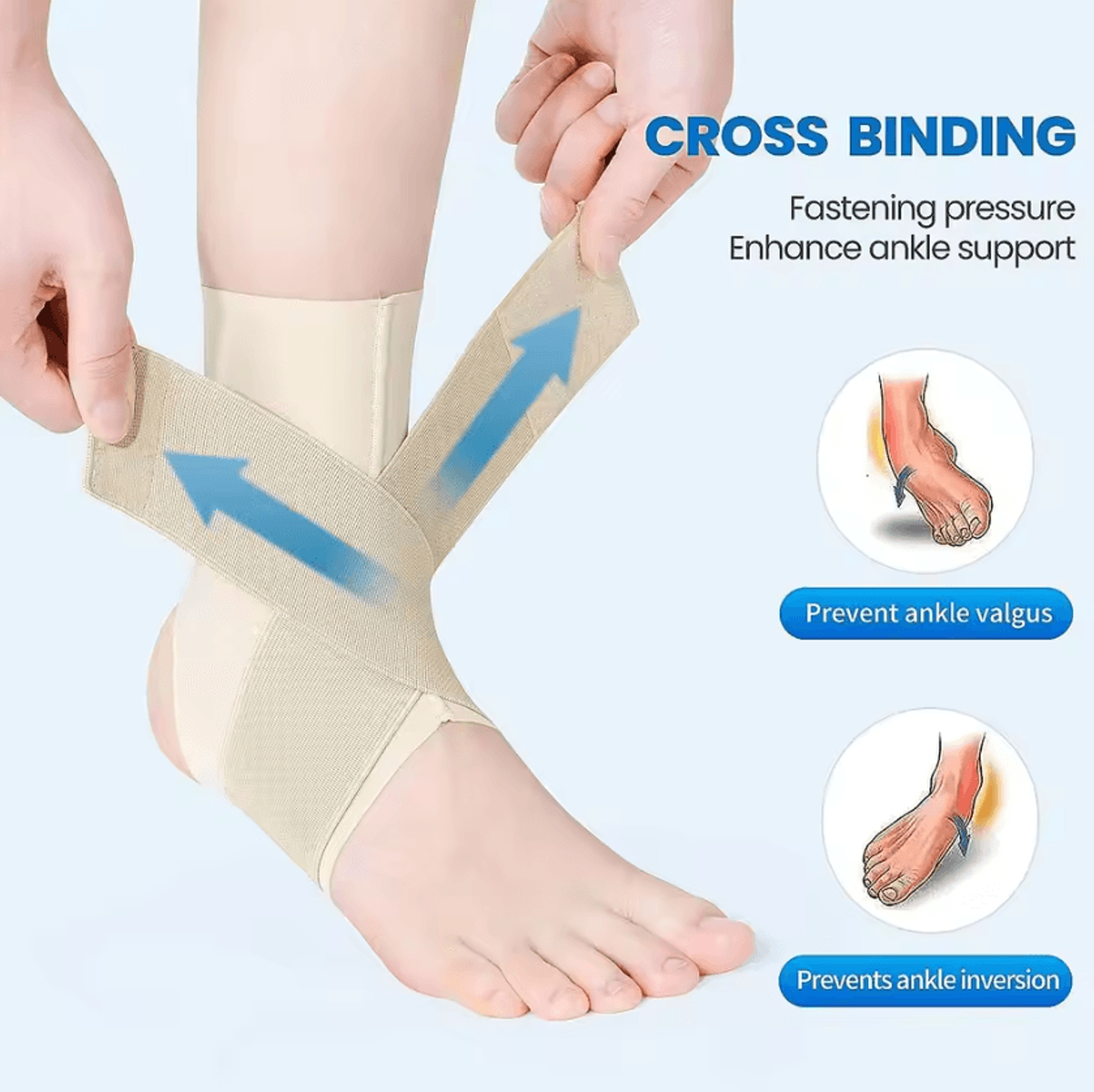 Adjustable Ankle Brace  Breathable Compression Ankle Support For Men  Women With Secure Wrap Design 1