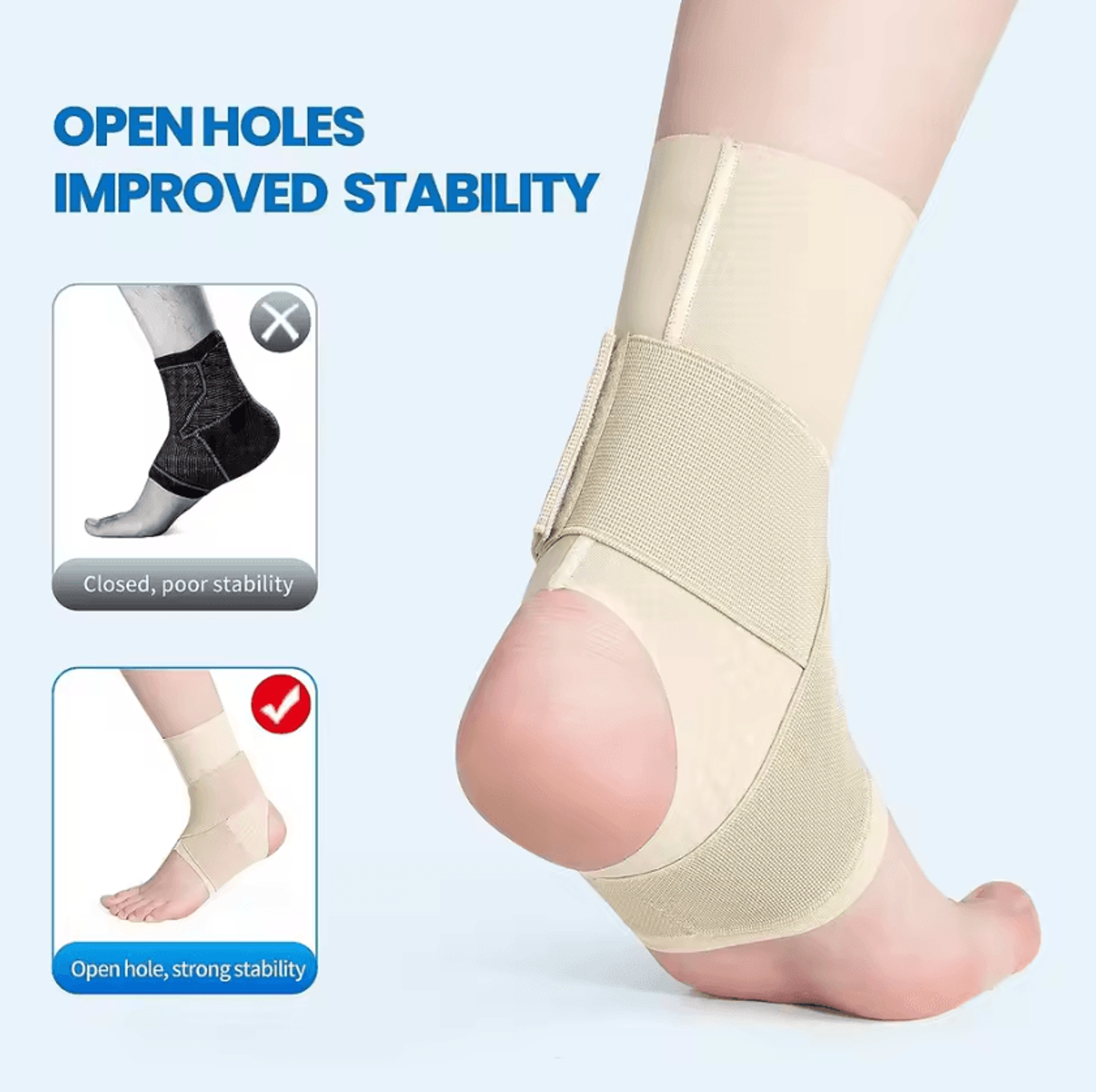 Adjustable Ankle Brace  Breathable Compression Ankle Support For Men  Women With Secure Wrap Design 2
