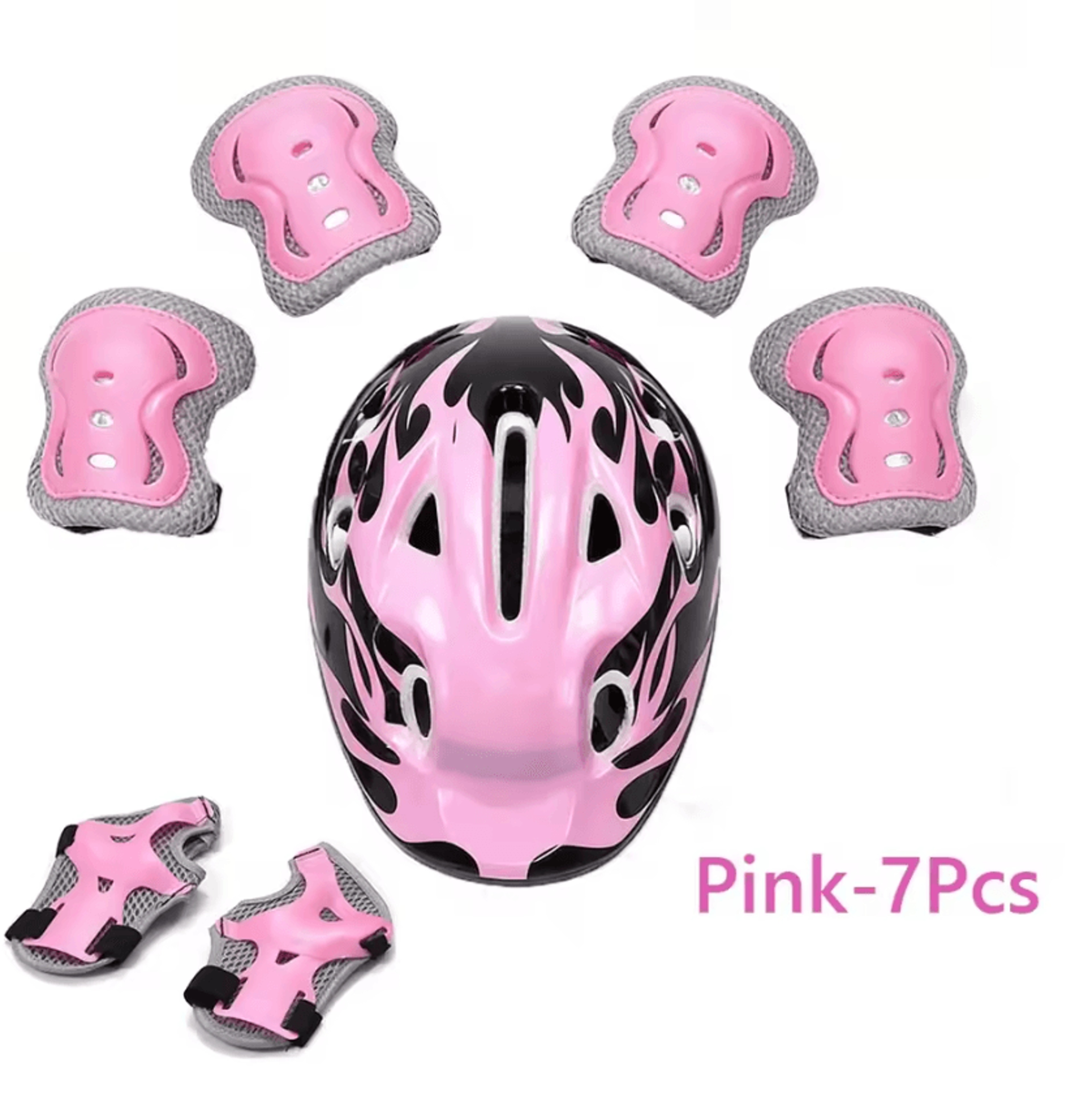 Kids Protective Gear Set  Adjustable Skating Helmet And Pads For Bike Skateboard Scooter  Cycling 7