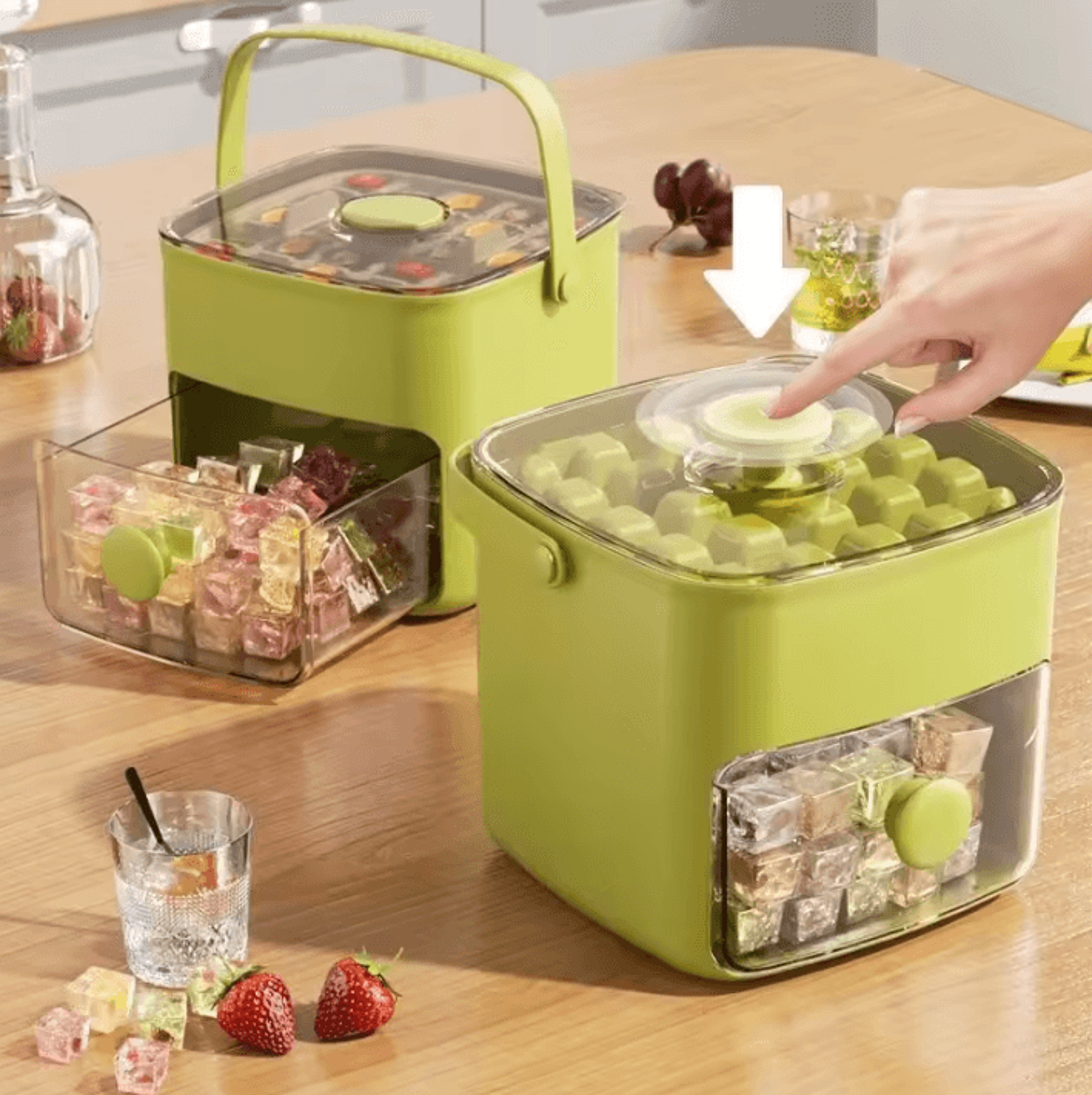 48 Grid Ice Cube Tray With Storage Bin And Easy Release Design 2