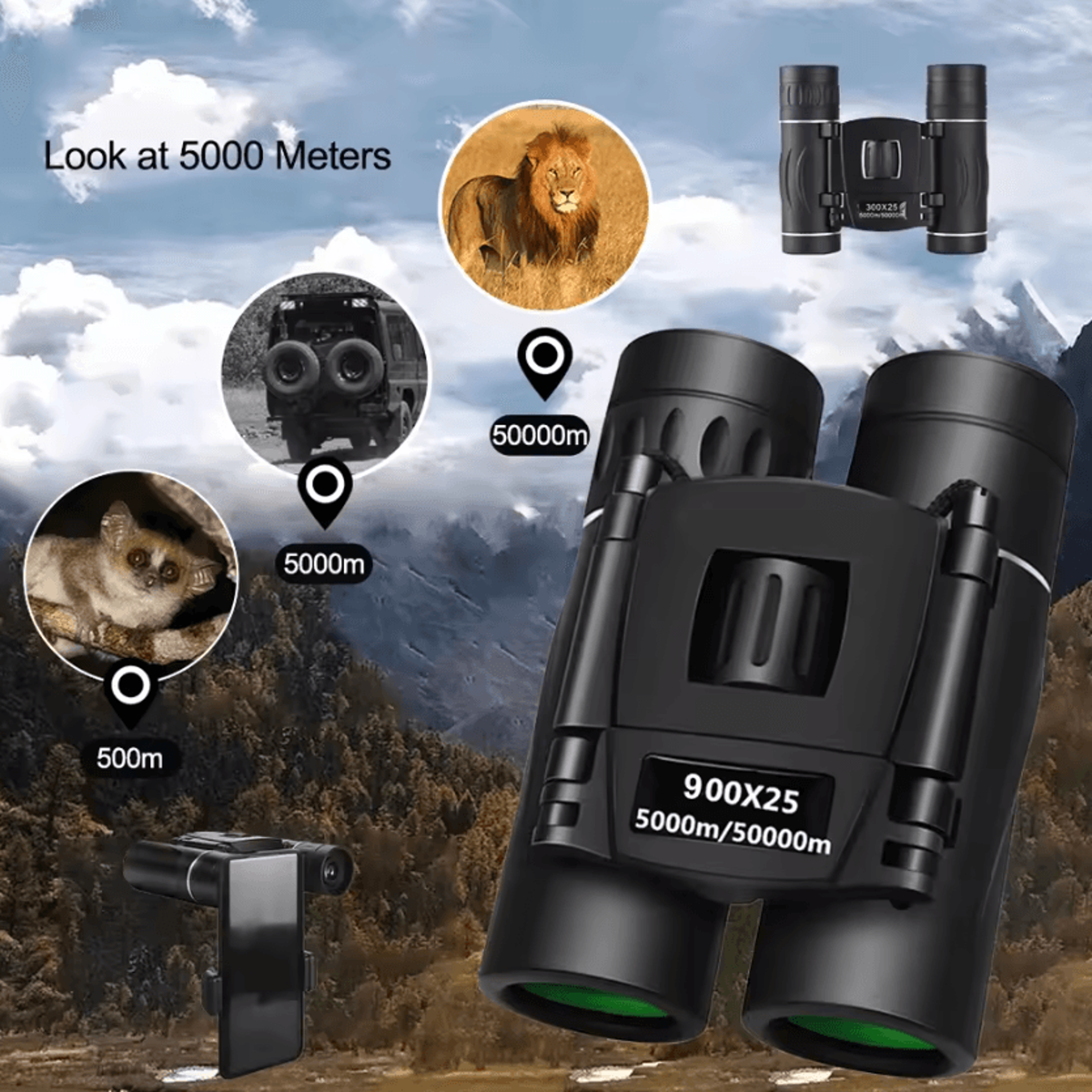 HD Portable Binoculars With BAK4 Prism For Bird Watching And Outdoor Adventures 1