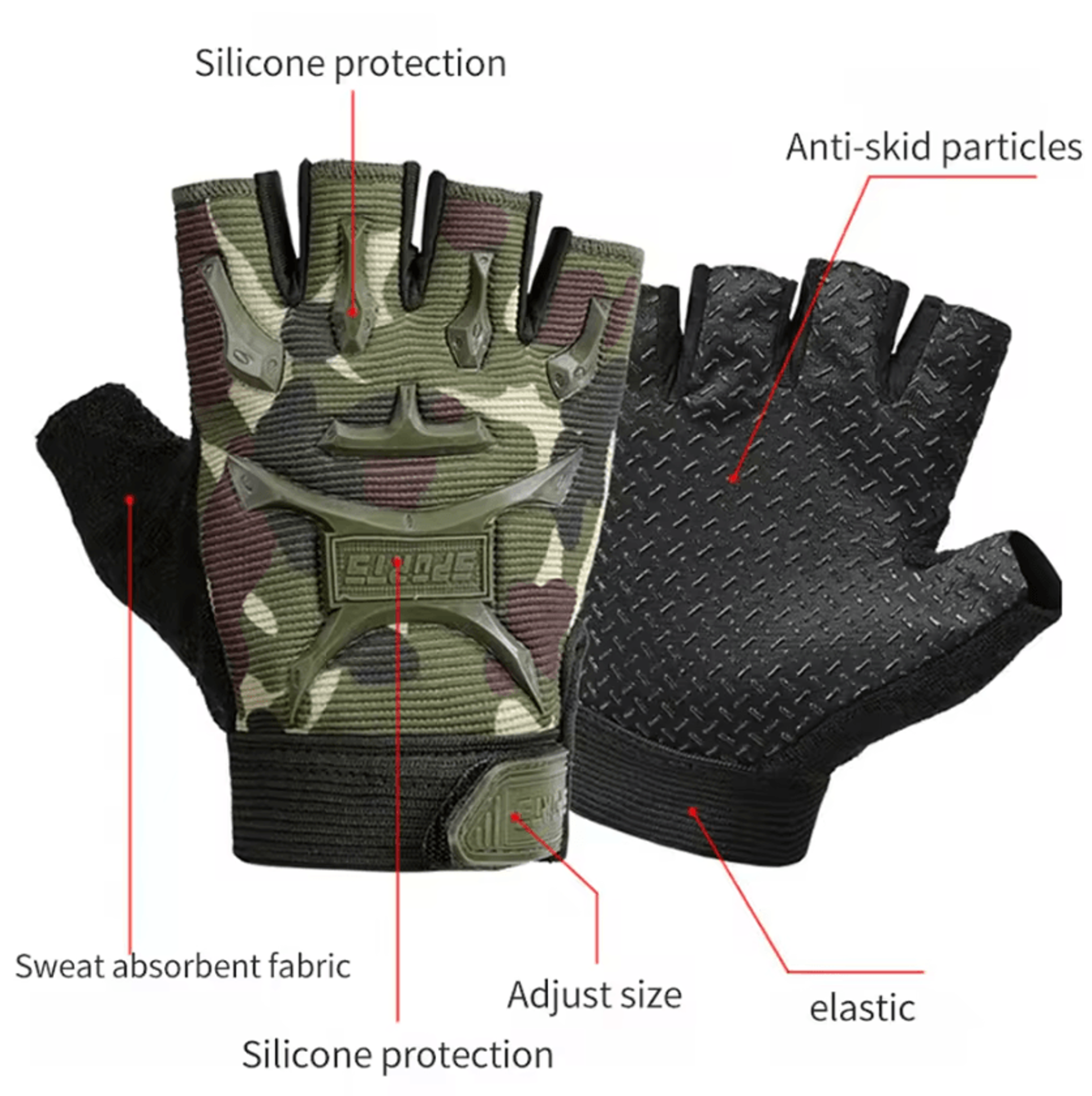 Kids Fingerless Sports Gloves Non Slip Cycling And Bike Riding Gloves 3