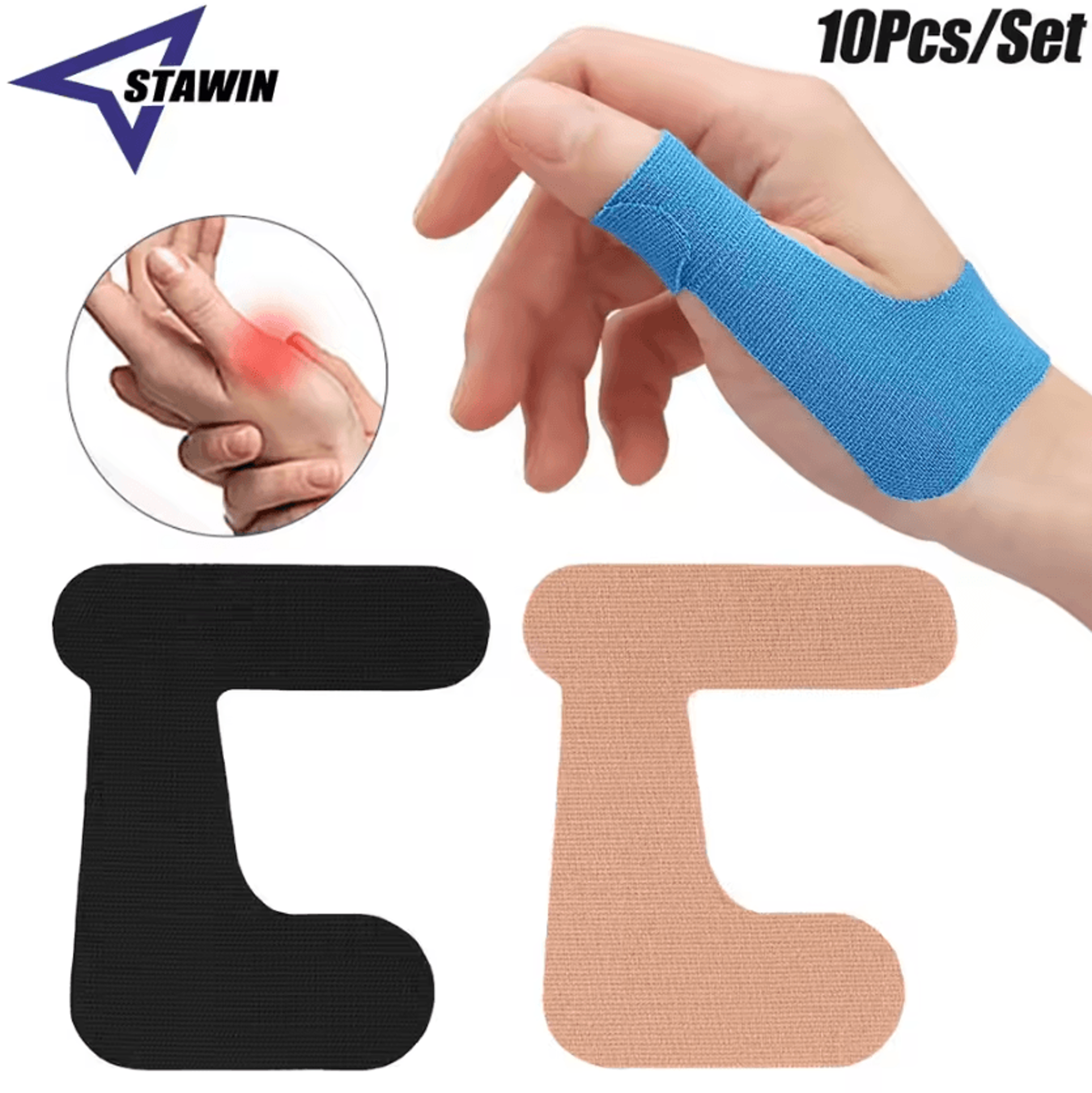 Kinesiology Thumb Tape Elastic Thumb Support Strips For Sports And Daily Activities 10 Pack 1