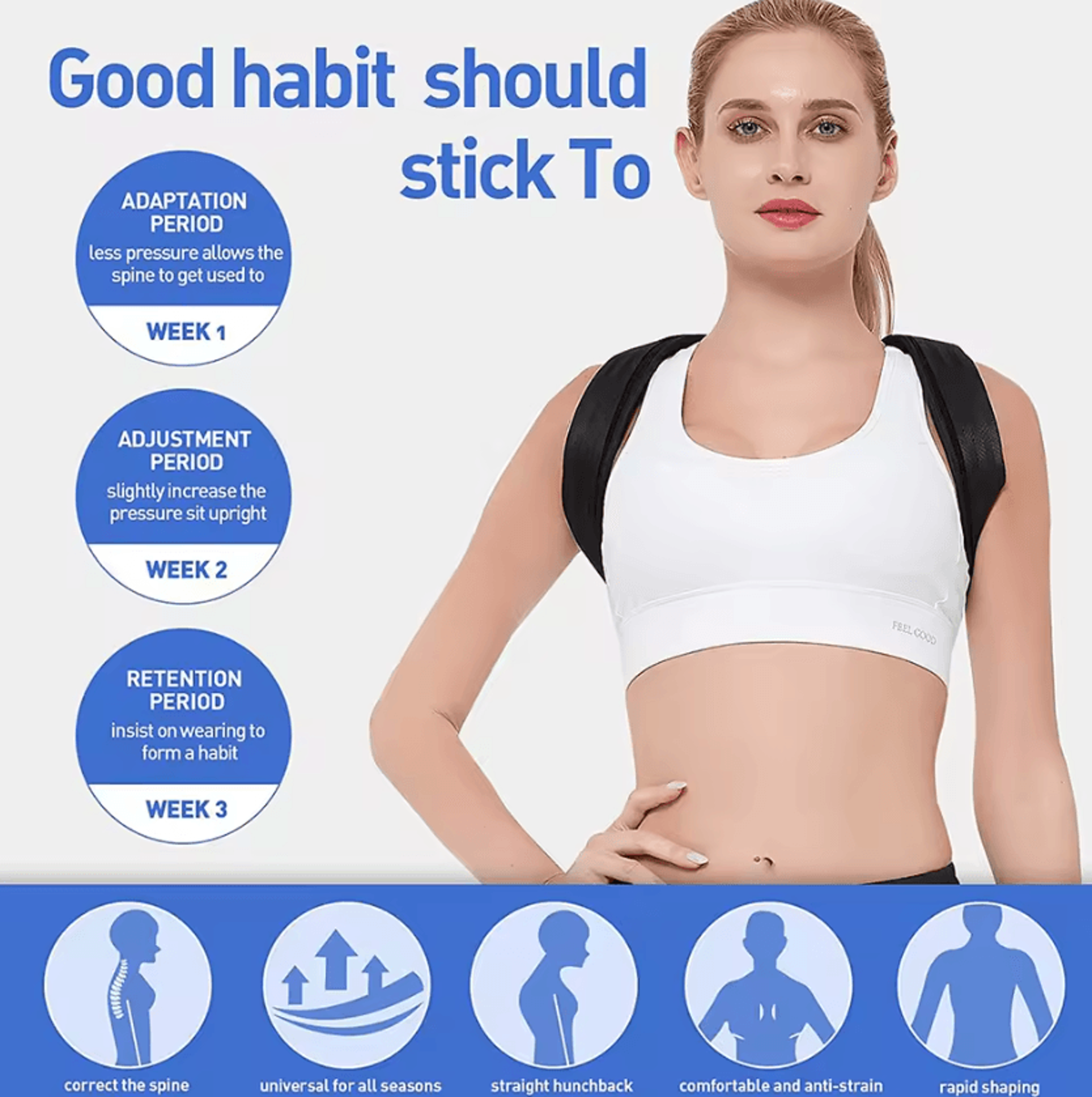 Adjustable Posture Corrector Back Brace For Men Women Teens And Seniors 2