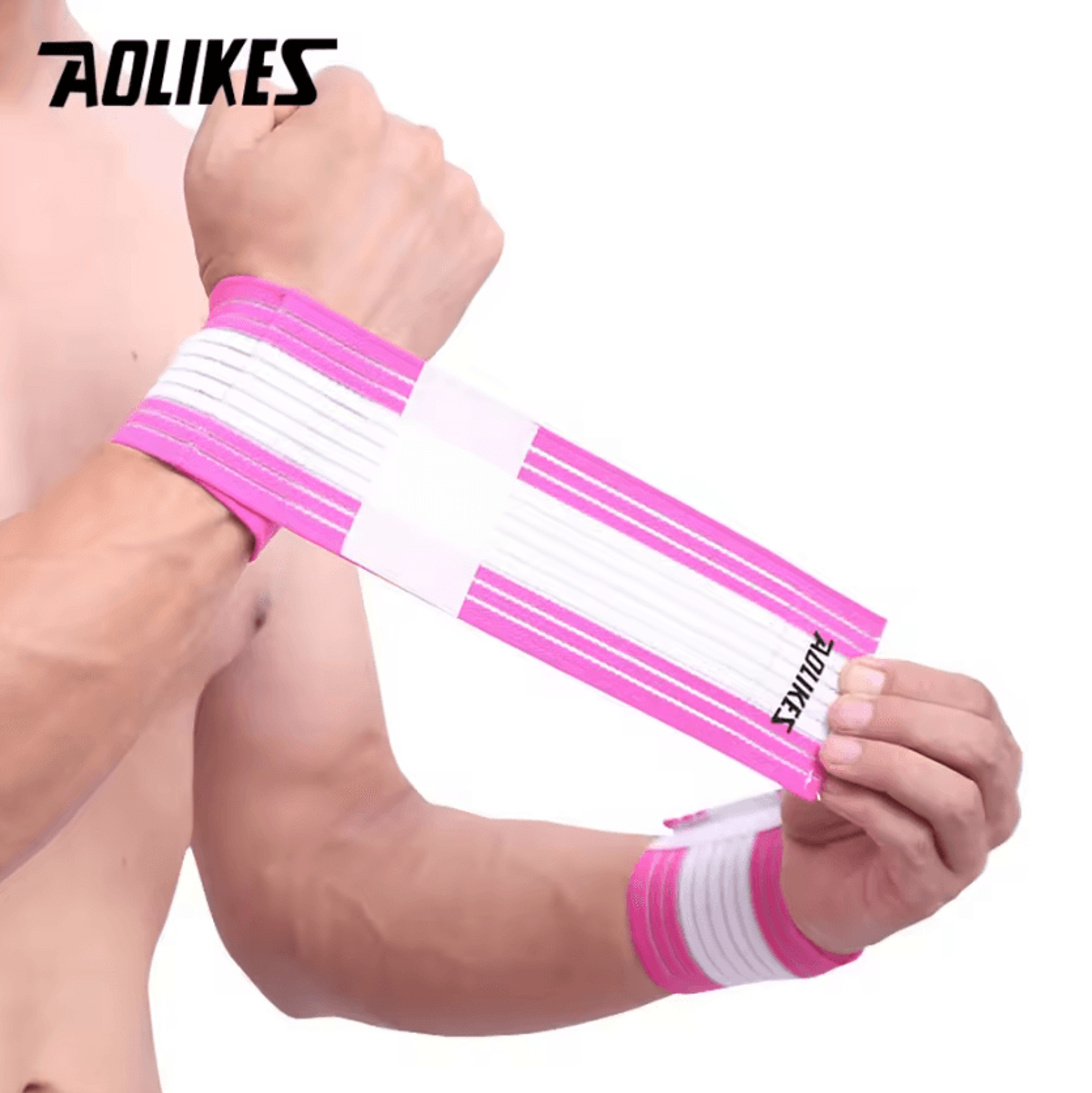 AOLIKES Cotton Elastic Wrist Wrap For Gym Training Sports And Everyday Support 8