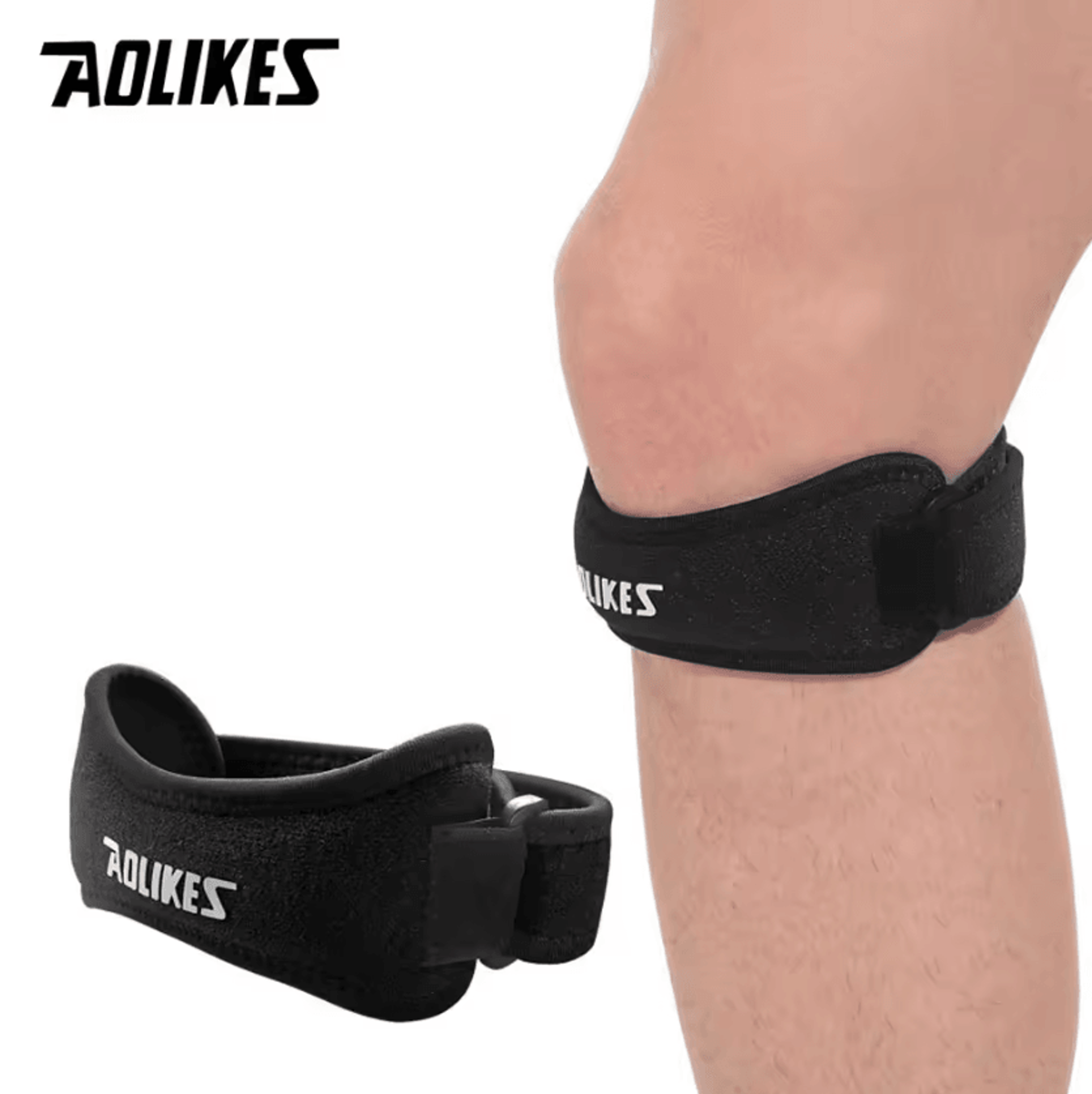 AOLIKES Adjustable Patella Knee Brace With Stabilizer Support For Running Hiking And Sports 2