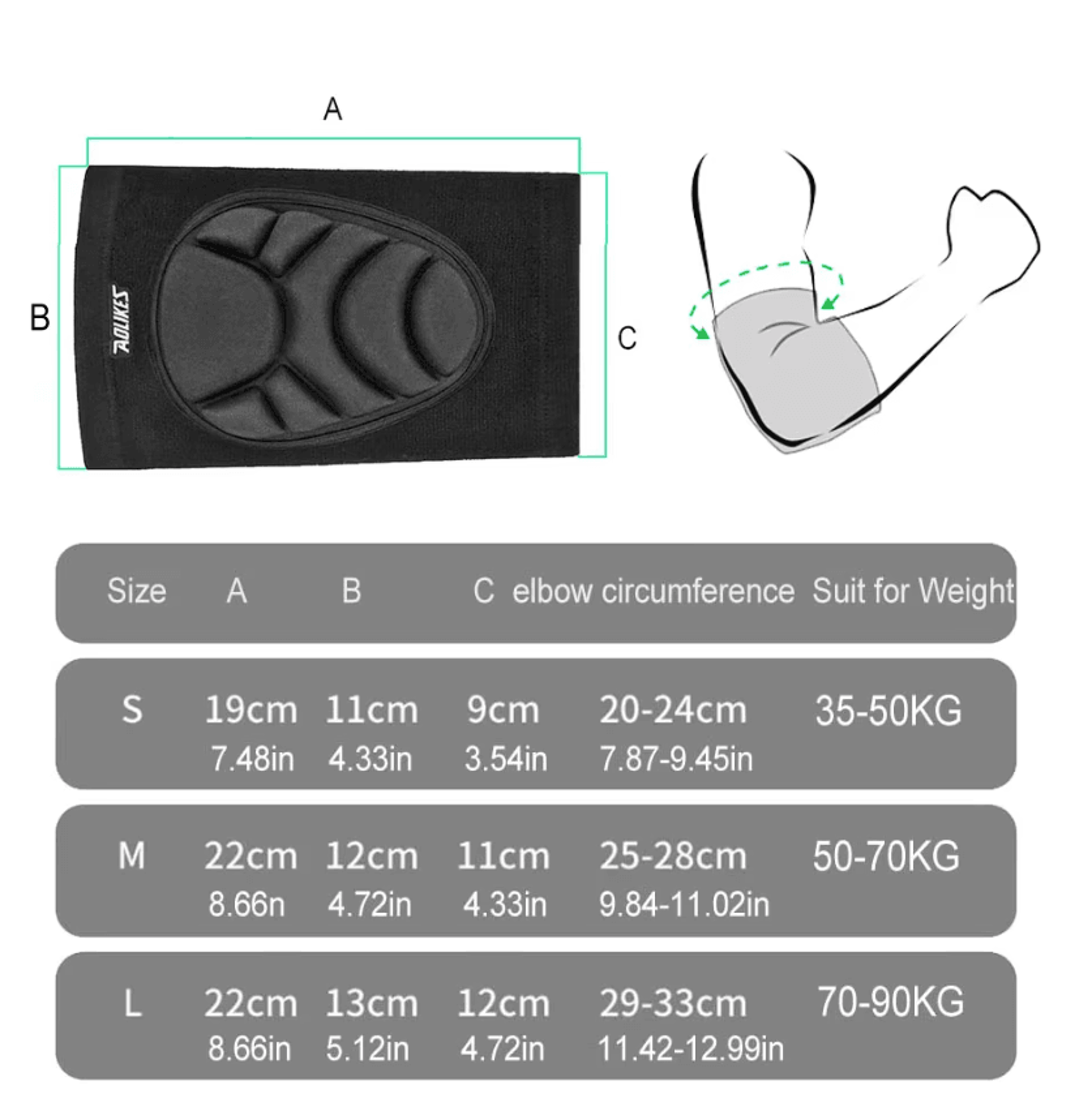 AOLIKES Padded Compression Elbow Pads For Volleyball Basketball Football And Sports 1