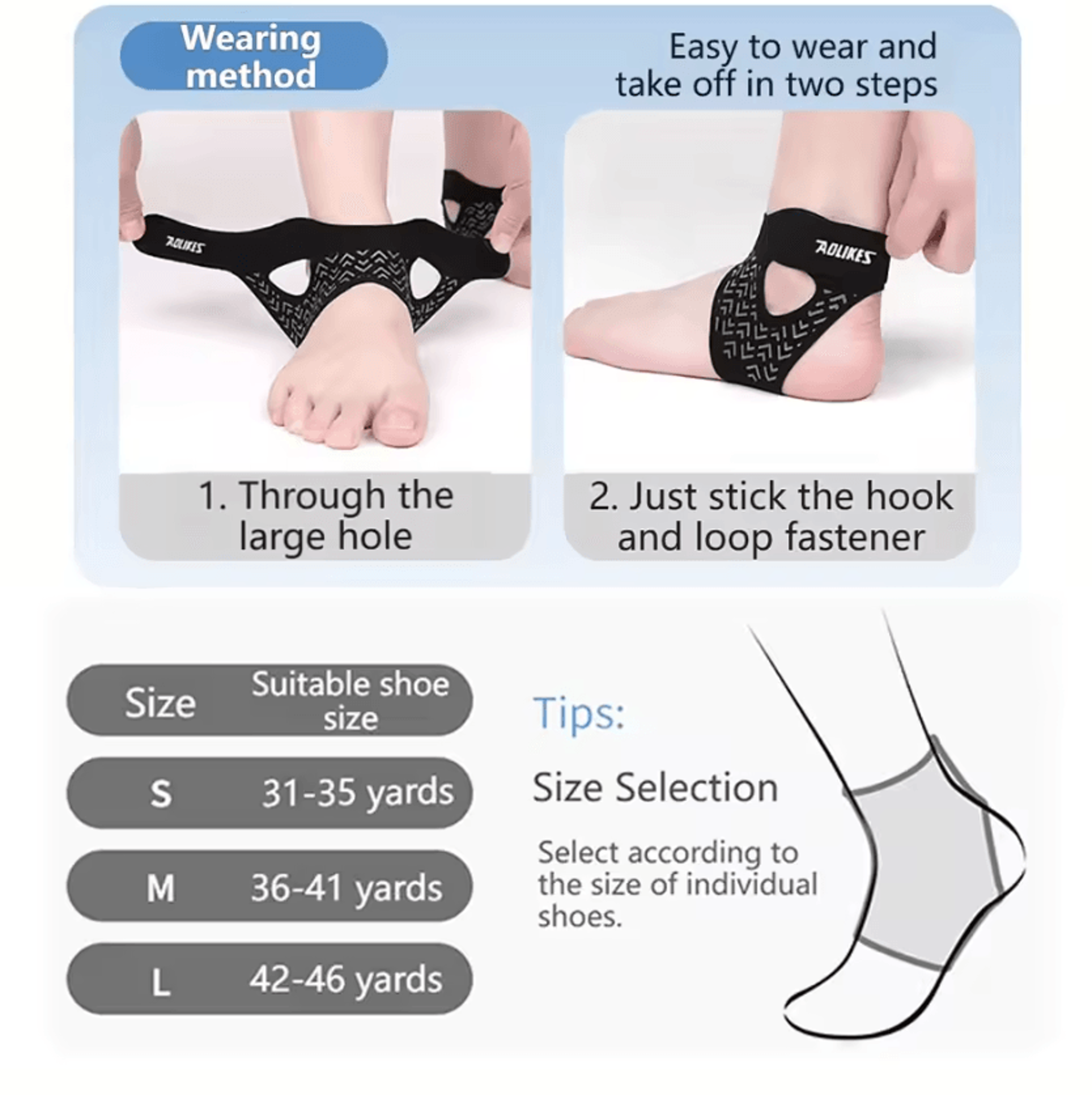 AOLIKES UltraThin Ankle Brace Adjustable Compression Ankle Support With BiDirectional Straps 1