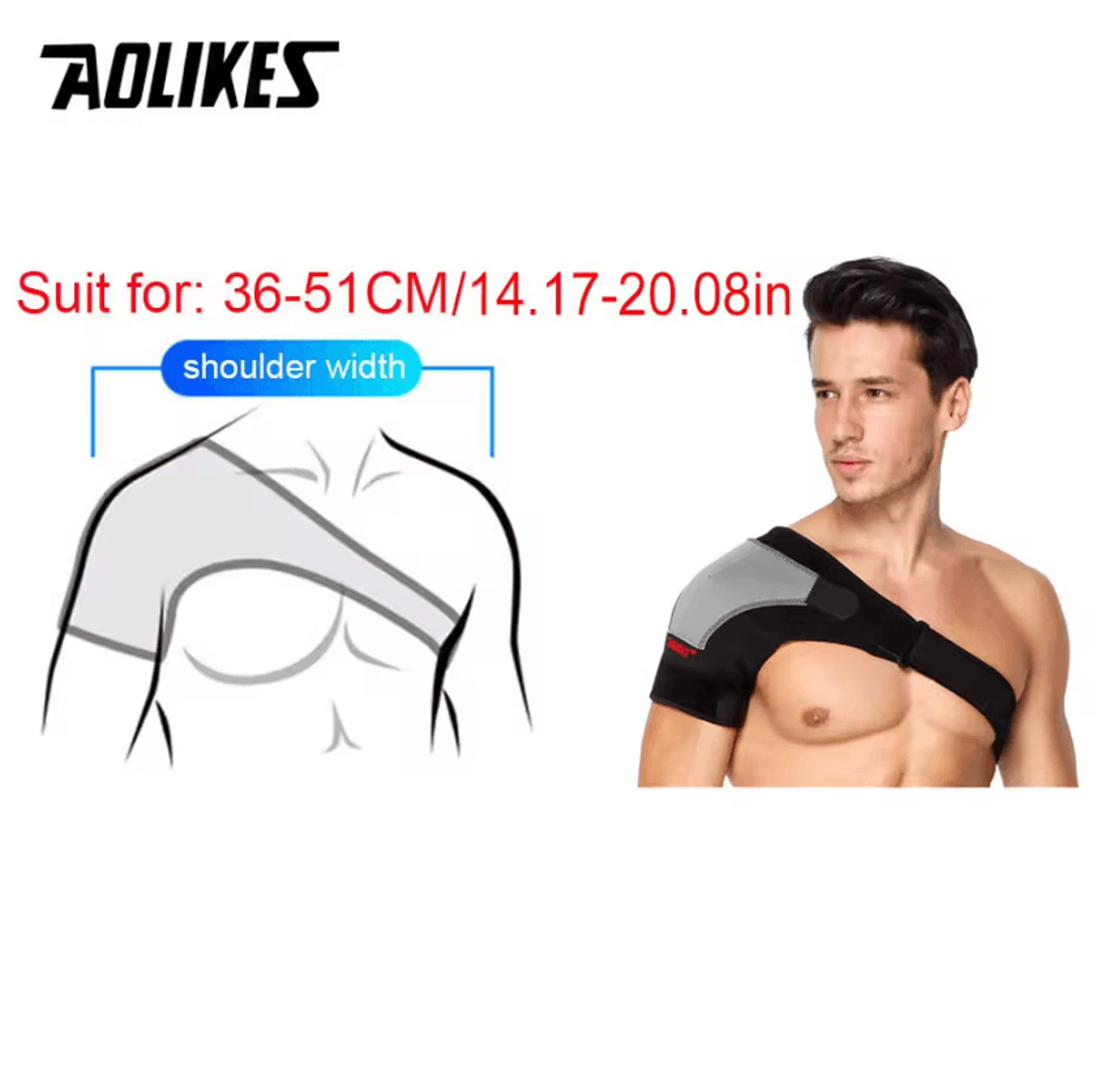 AOLIKES Shoulder Stability Brace Adjustable Shoulder Support Brace With Pressure Pad For Sports  Da 1