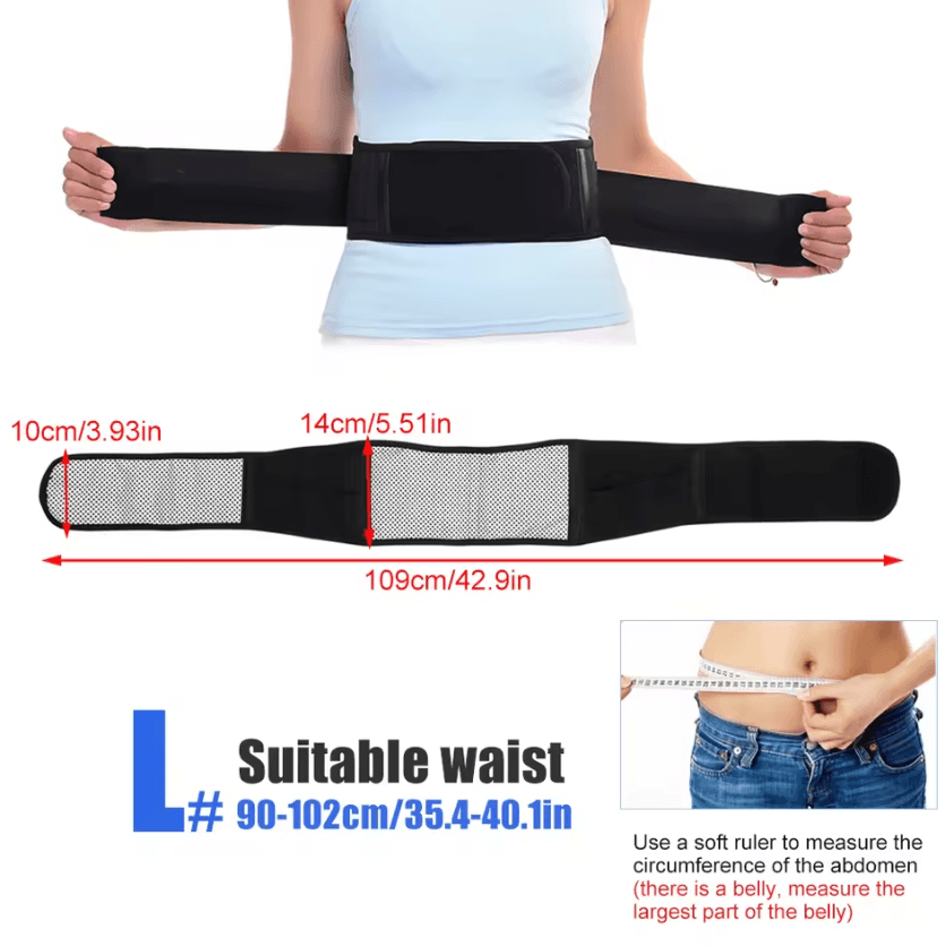 Heating Lower Back Brace Adjustable Lumbar Support Belt With Gentle Warming Comfort 3