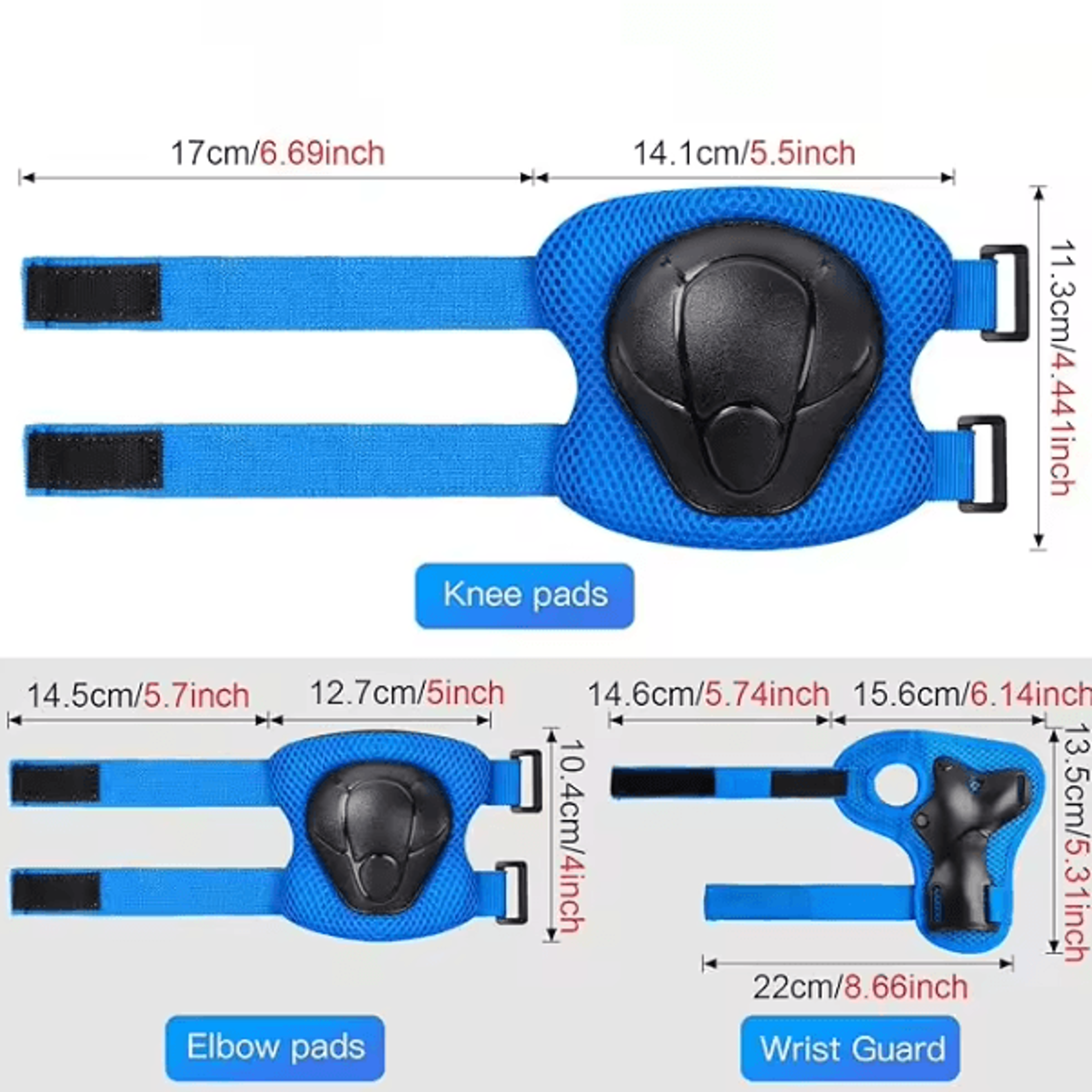 Kids Protective Gear Set 6Piece Knee Pads Elbow Pads And Wrist Guards For Skating Cycling And Outdo 1