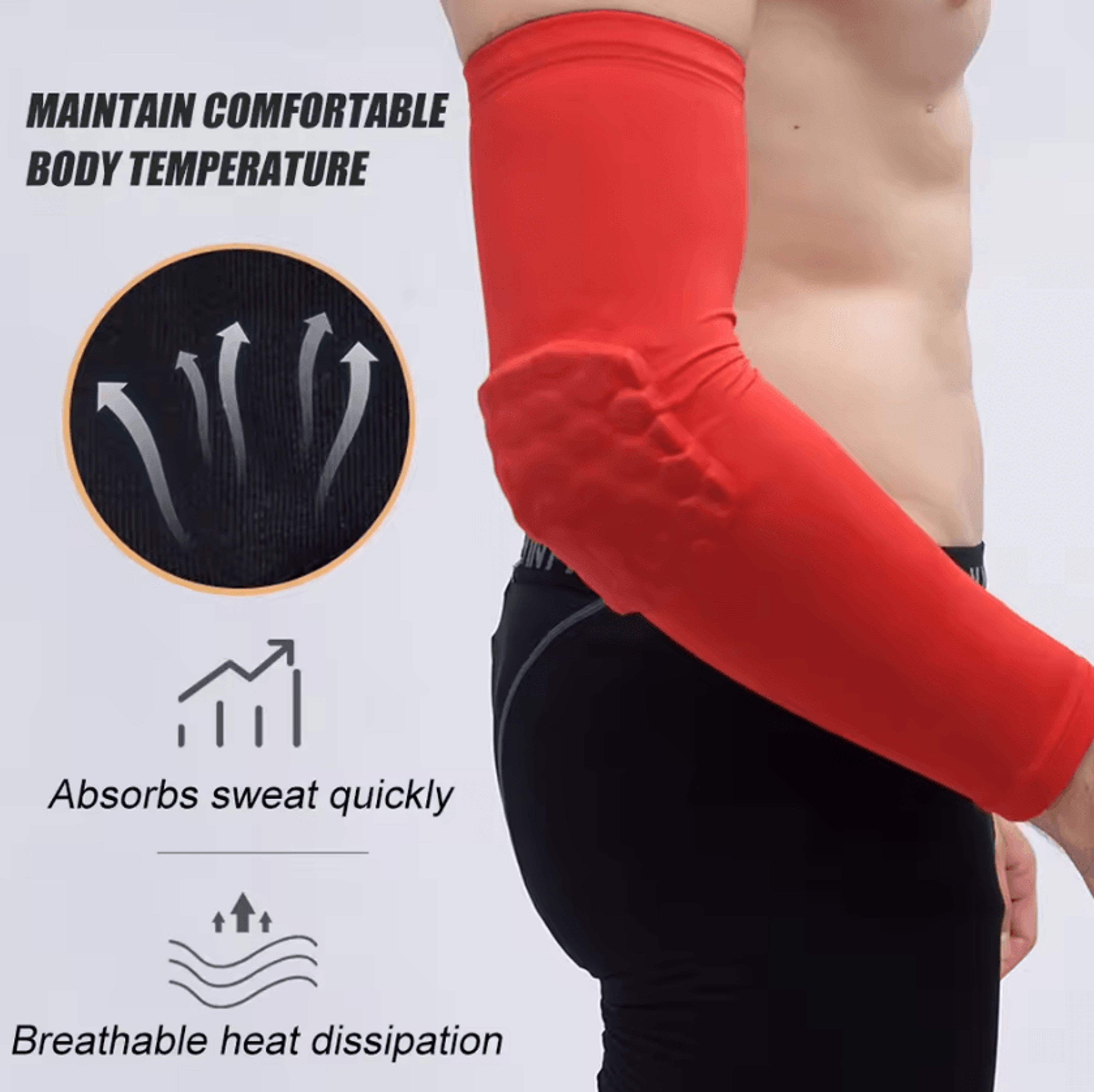 Honeycomb Padded Arm Sleeve With Elbow Protection For Sports And Training 2