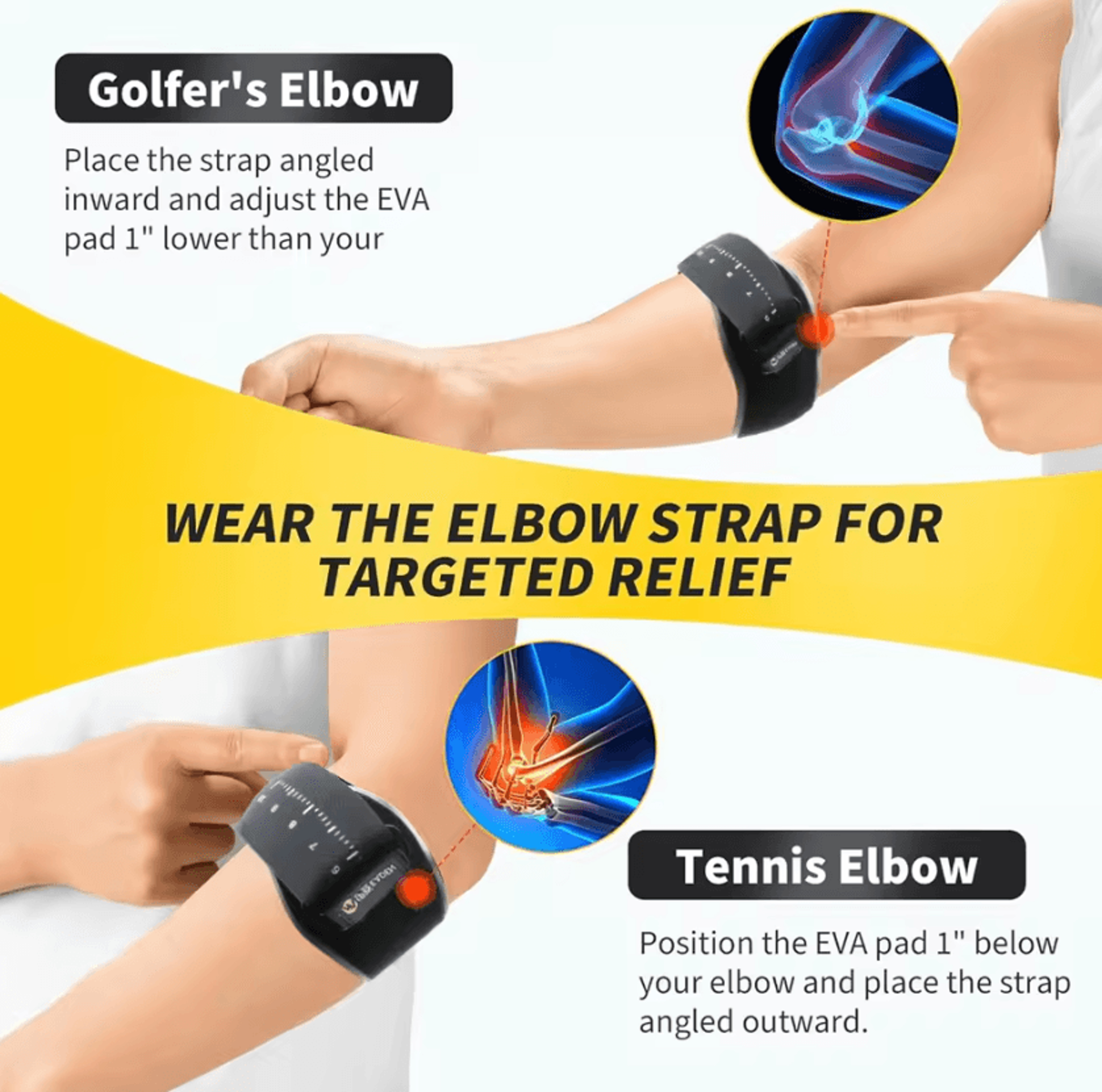 Adjustable Tennis Elbow Brace With Removable Pad For Forearm Support 2