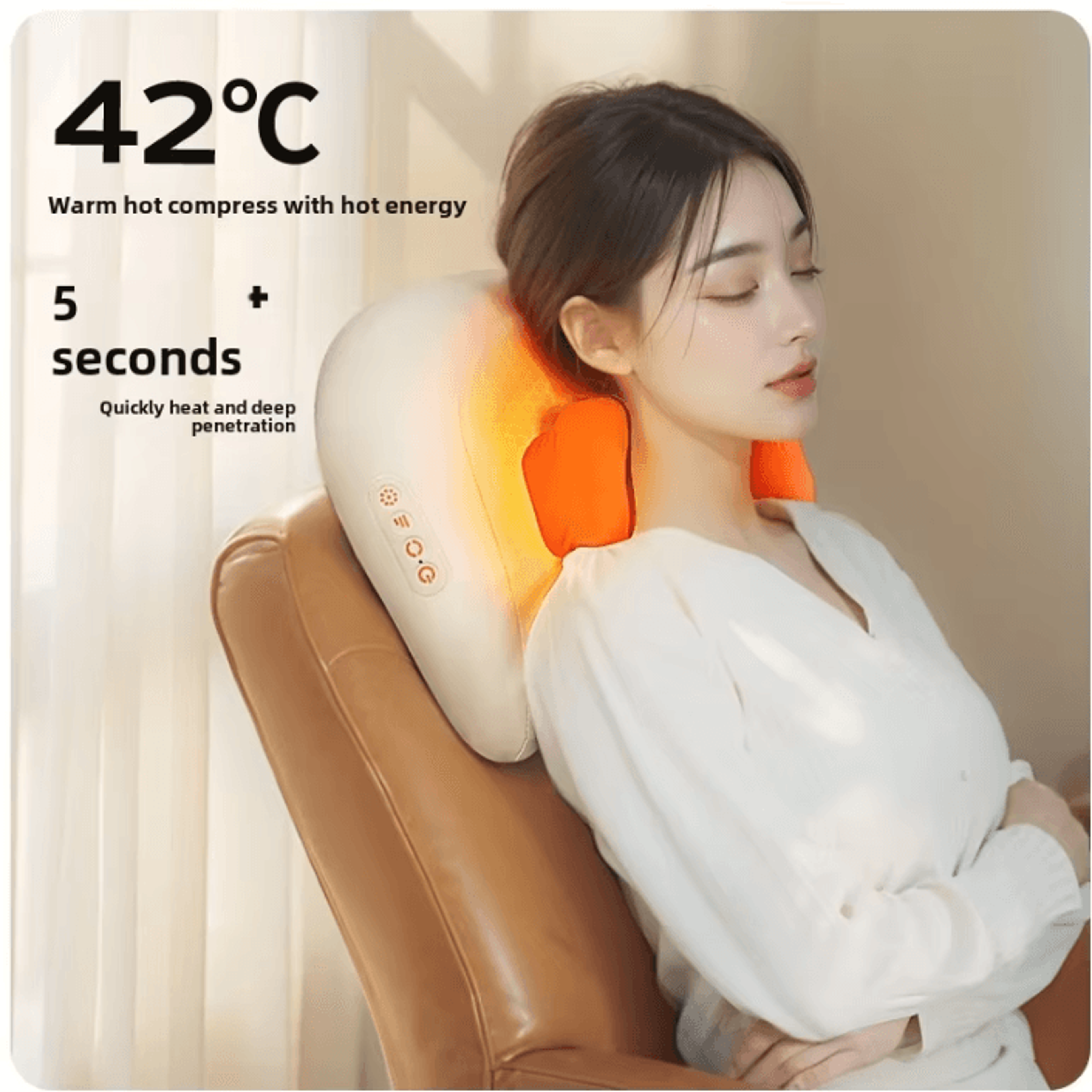 Wireless Trapezius Massage Pillow For Neck Shoulders Back And Legs With Heat 2