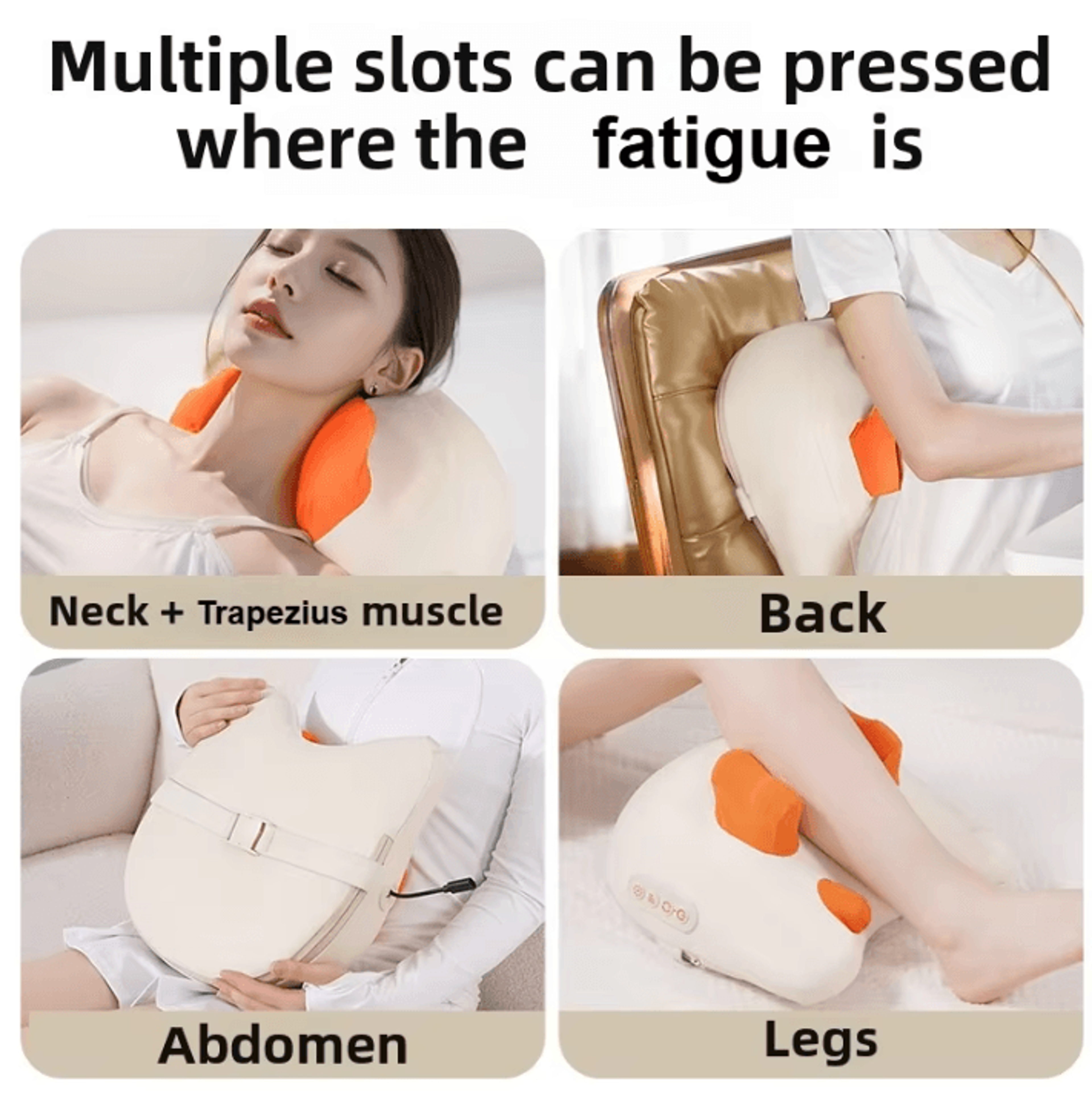 Wireless Trapezius Massage Pillow For Neck Shoulders Back And Legs With Heat 3
