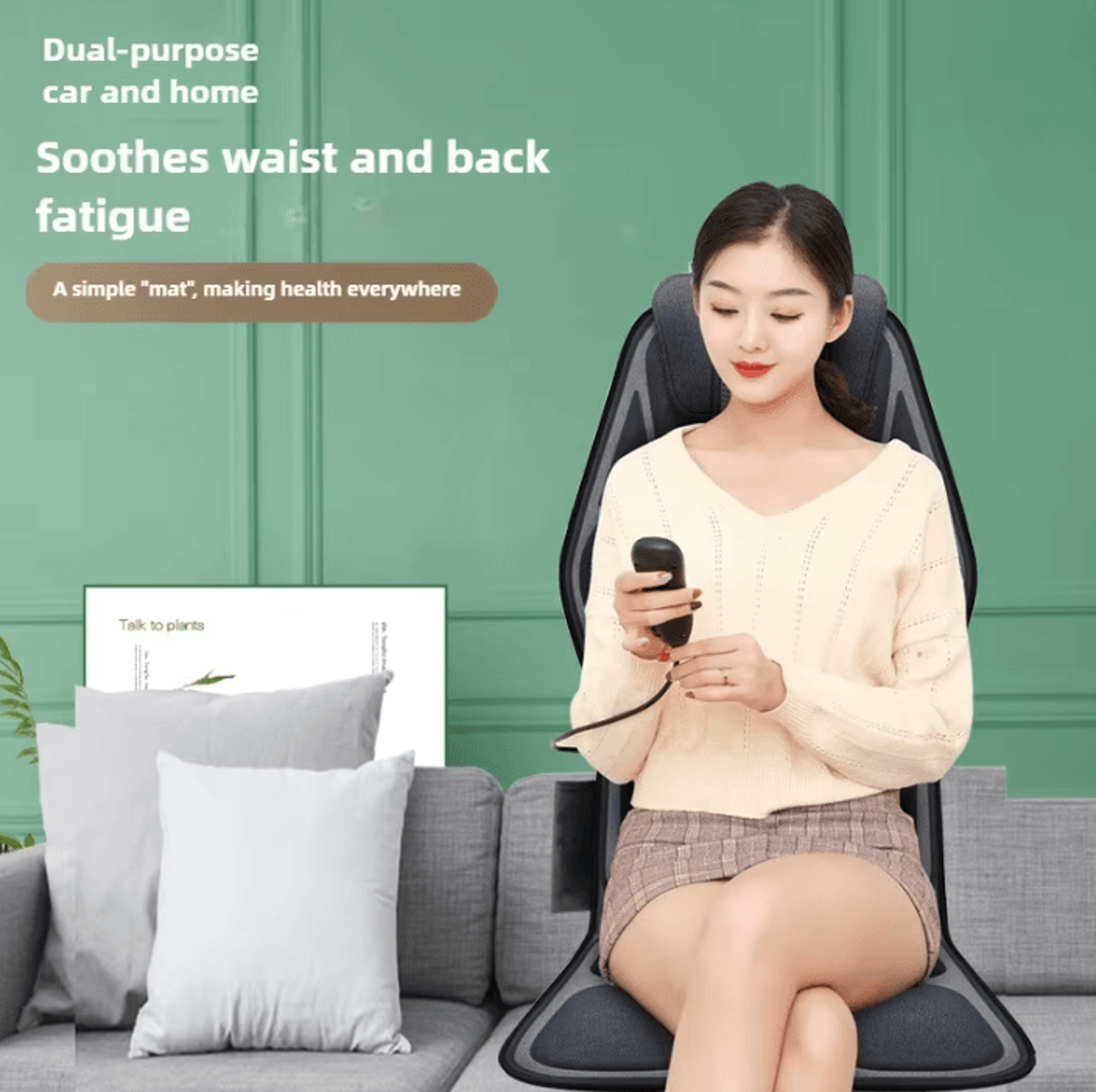 Massage Seat Cushion With Heat And Adjustable Lumbar Airbag For Home And Office 1