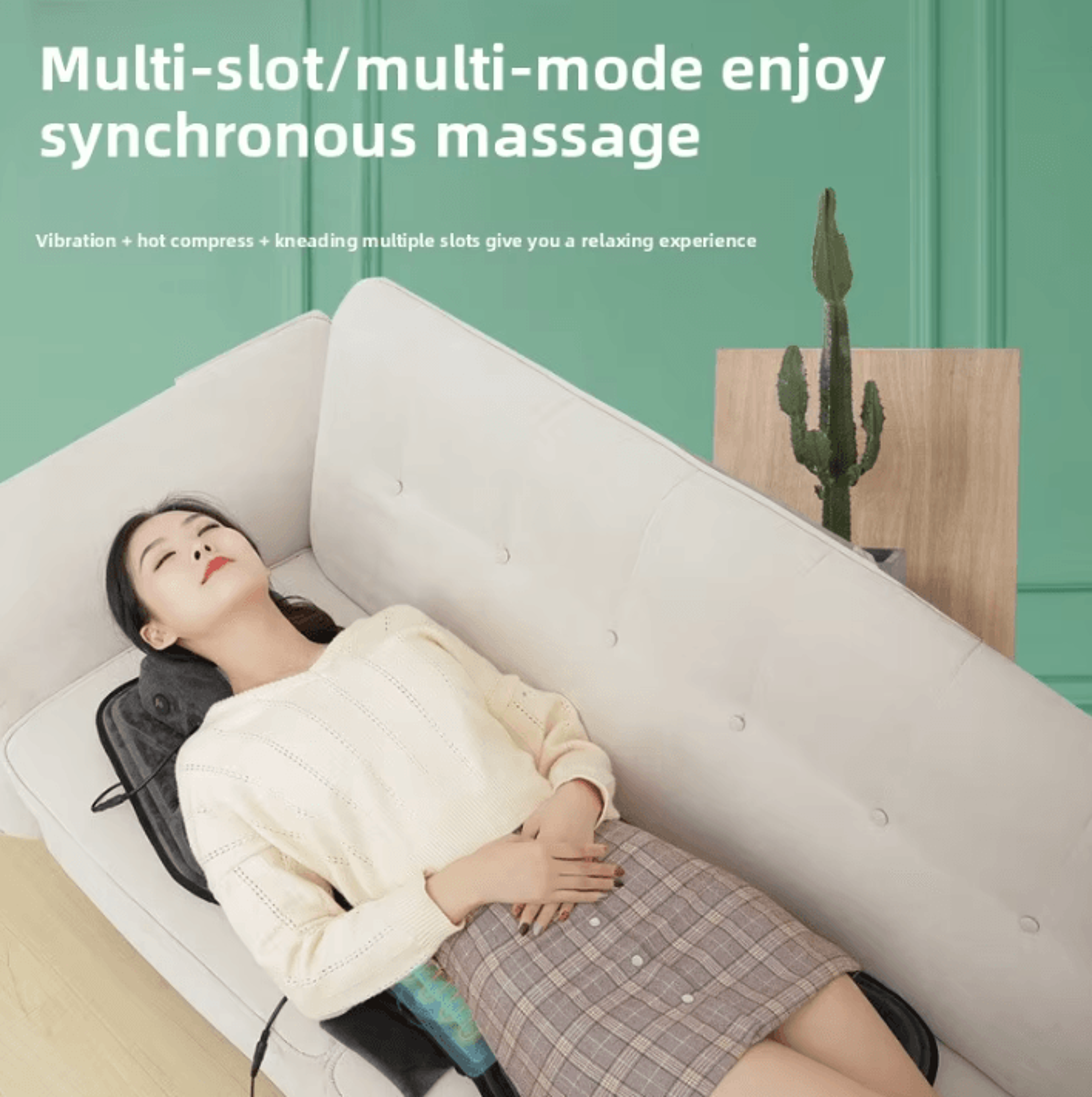 Massage Seat Cushion With Heat And Adjustable Lumbar Airbag For Home And Office 2