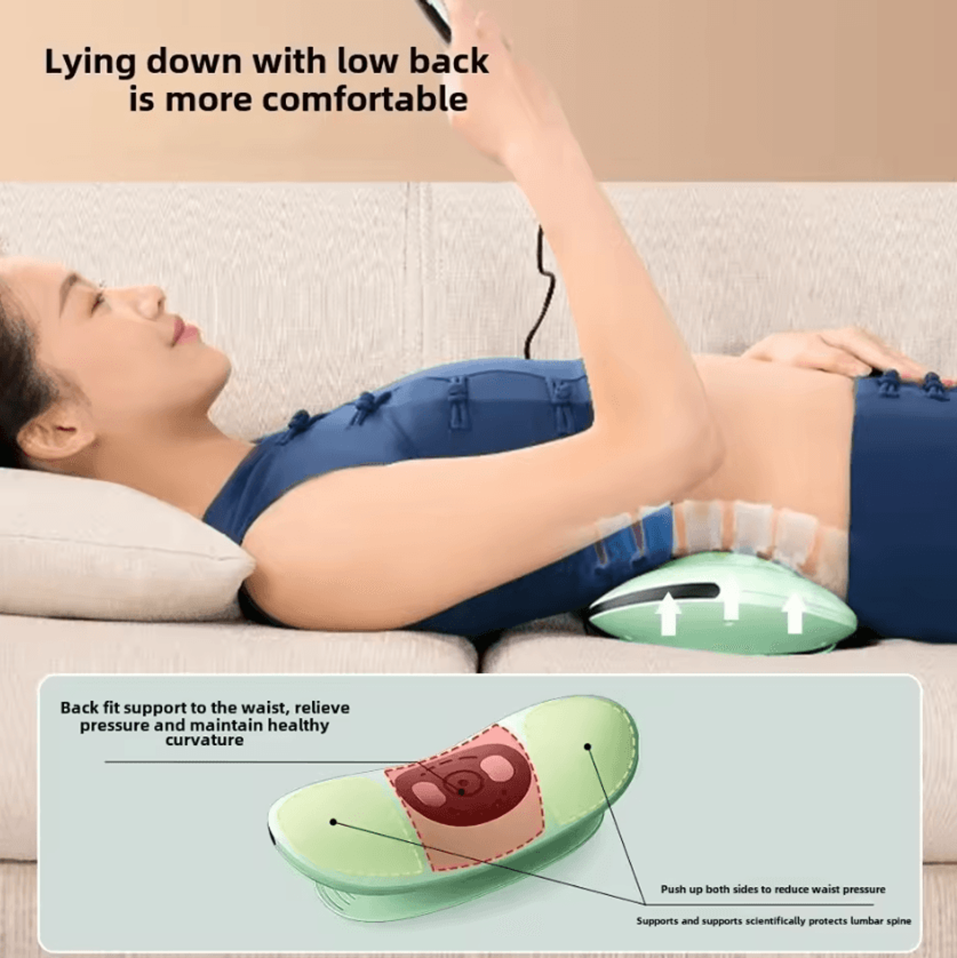 JAIYORL Electric Lumbar Traction Massager With Adjustable Vibration And Waist Support 3
