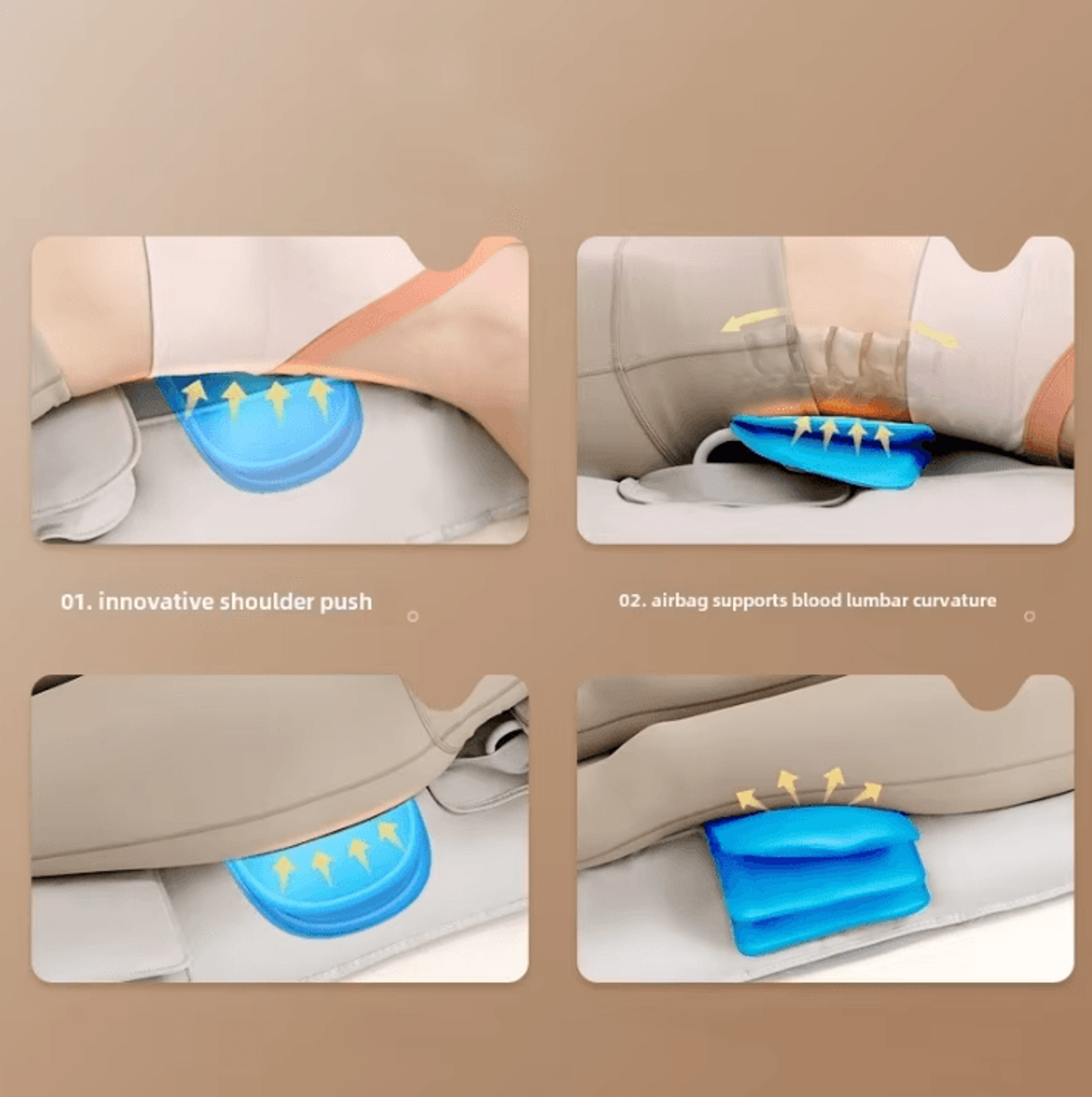 Full Body Massage Mat With Airbag Traction Heat Vibration And Neck Massager 2