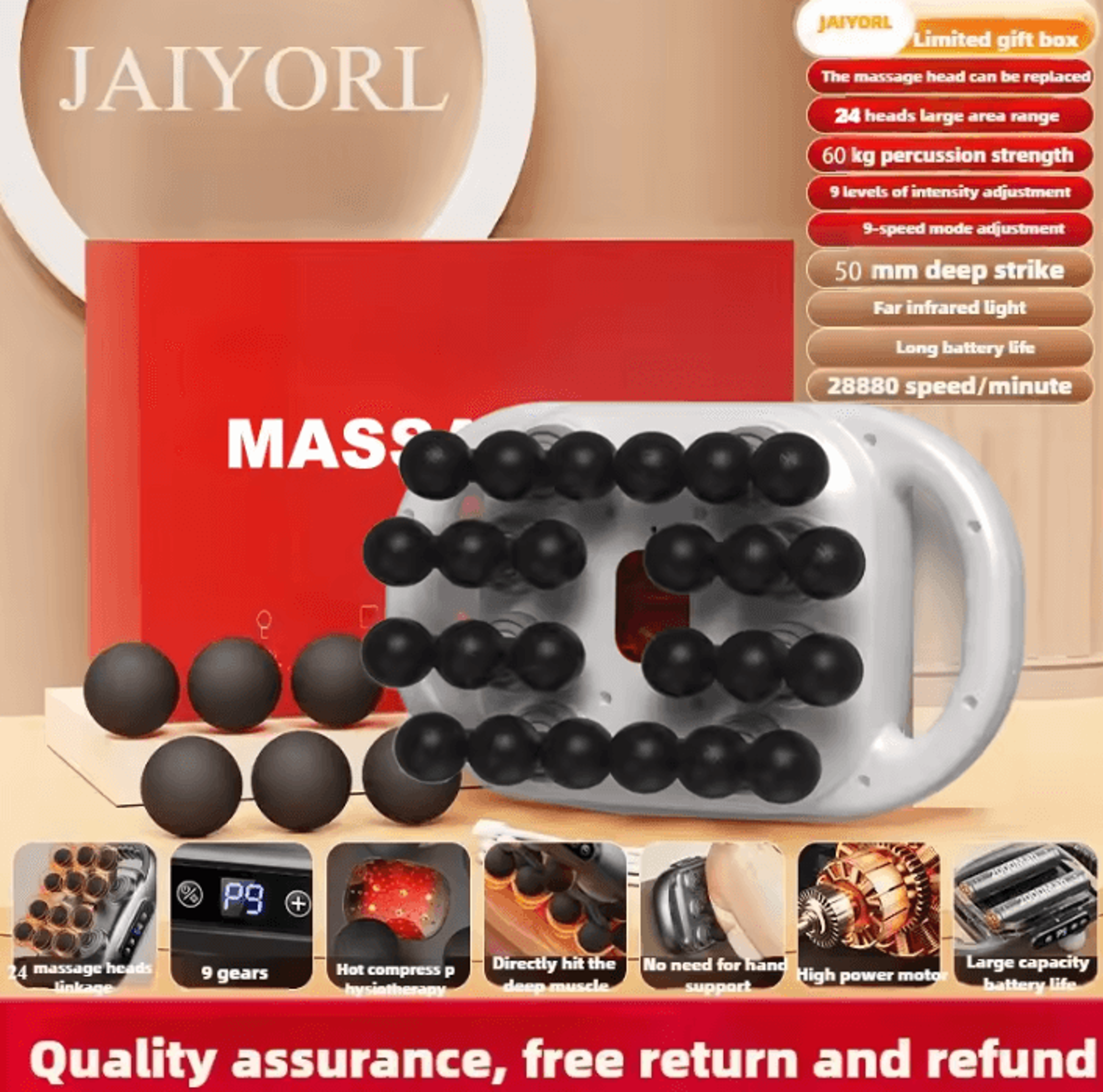 12 Head Deep Tissue Massage Gun  Wireless Percussion Massage Gun For Full Body Muscle Recovery And  5