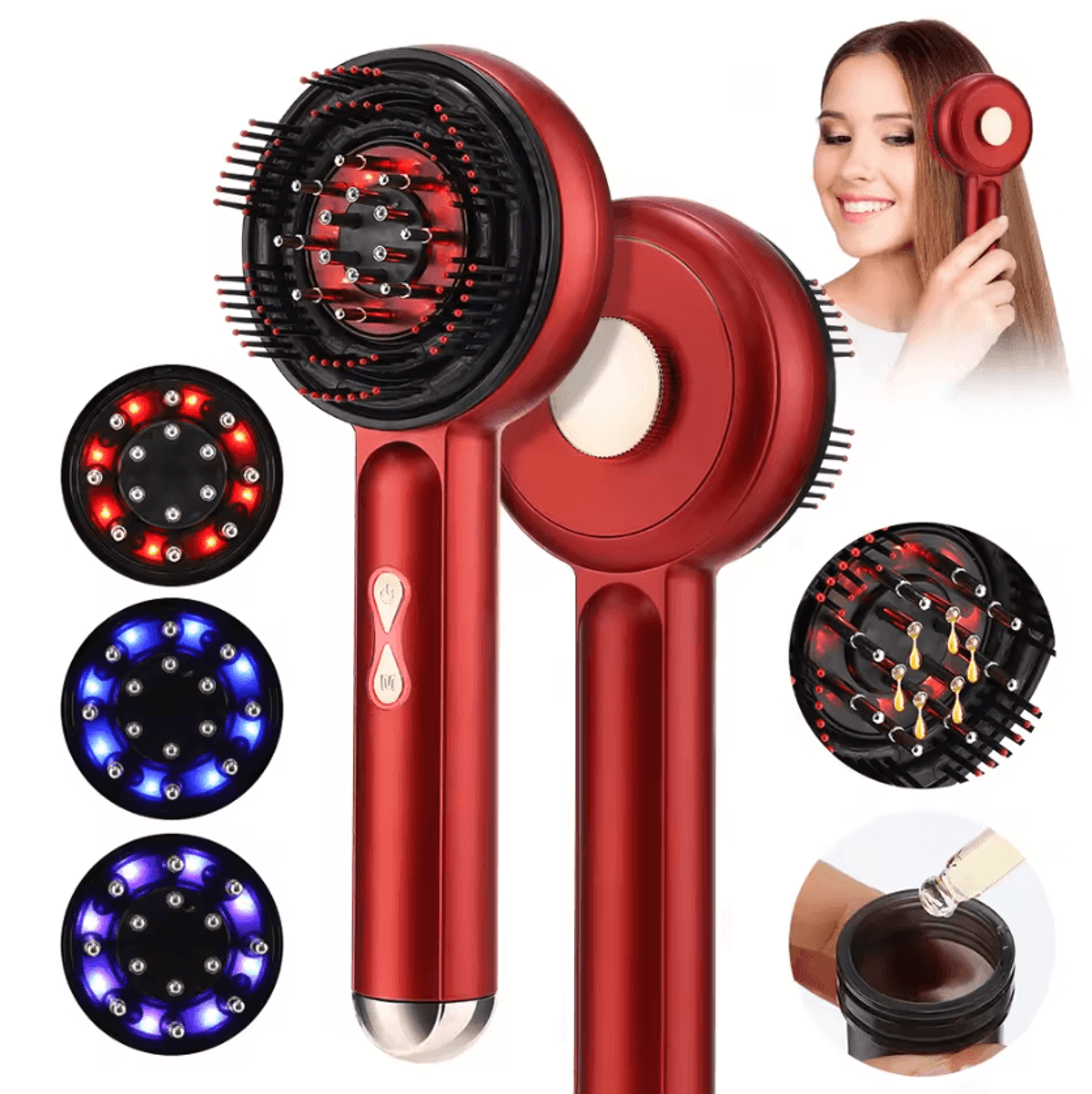 Electric Scalp Massage Comb With 660nm Red Light  Hair Growth Comb With Scalp Massage  Oil Applicat 7