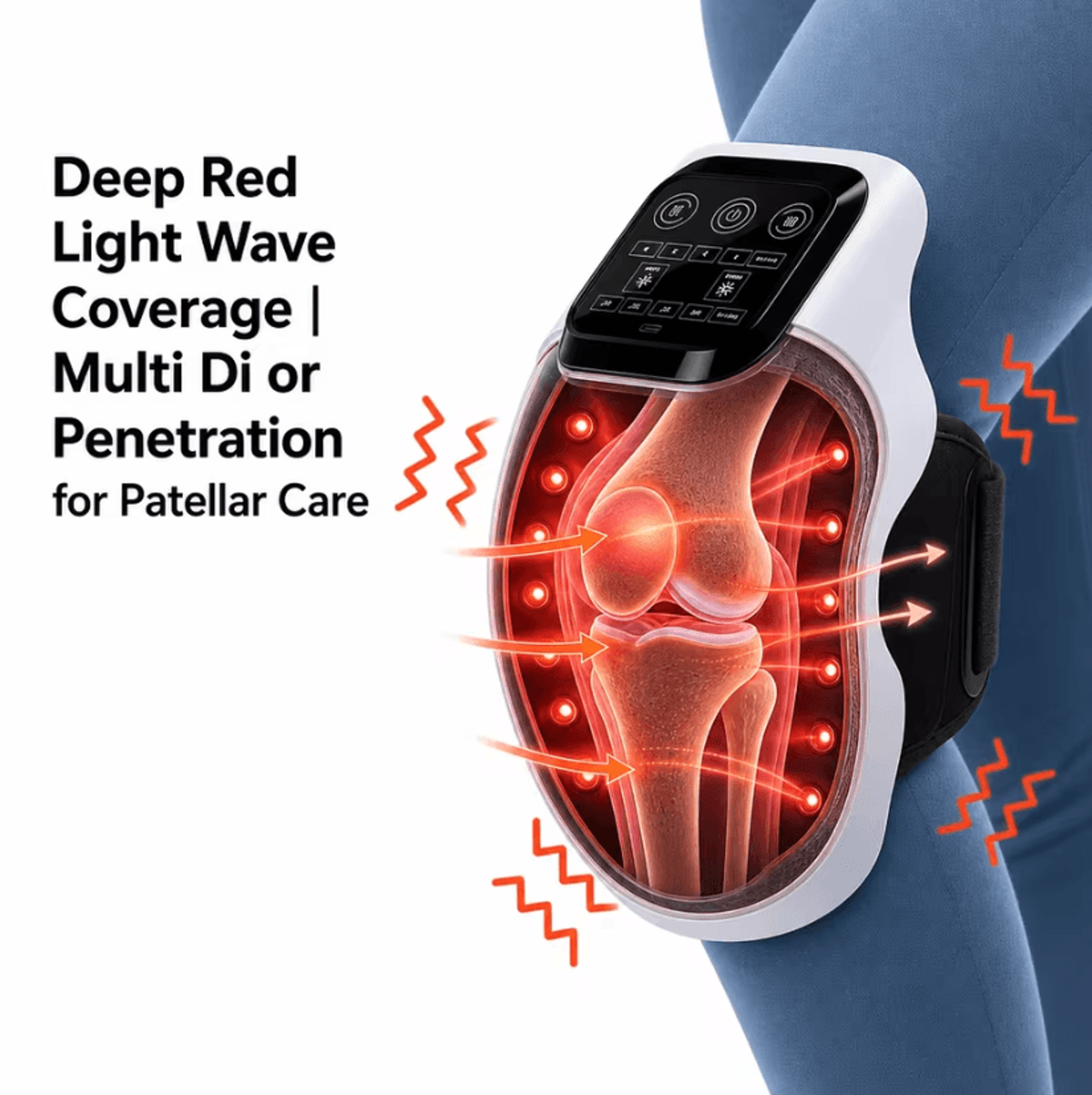 Cordless Heated Knee Massager  Rechargeable Knee Support Wrap With Vibration  4 Heat Levels 3