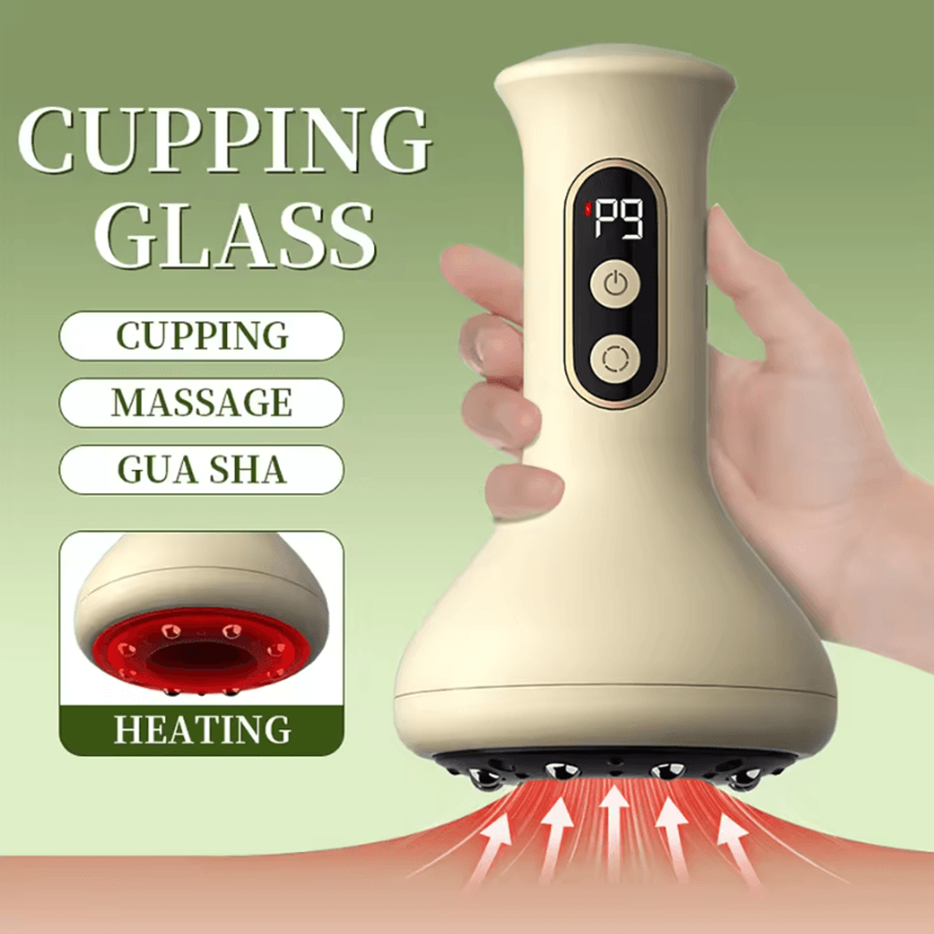 Electric Cupping Back Massager  Heated Vacuum Massage Cup With Vibration For Back  Body Relaxation 5
