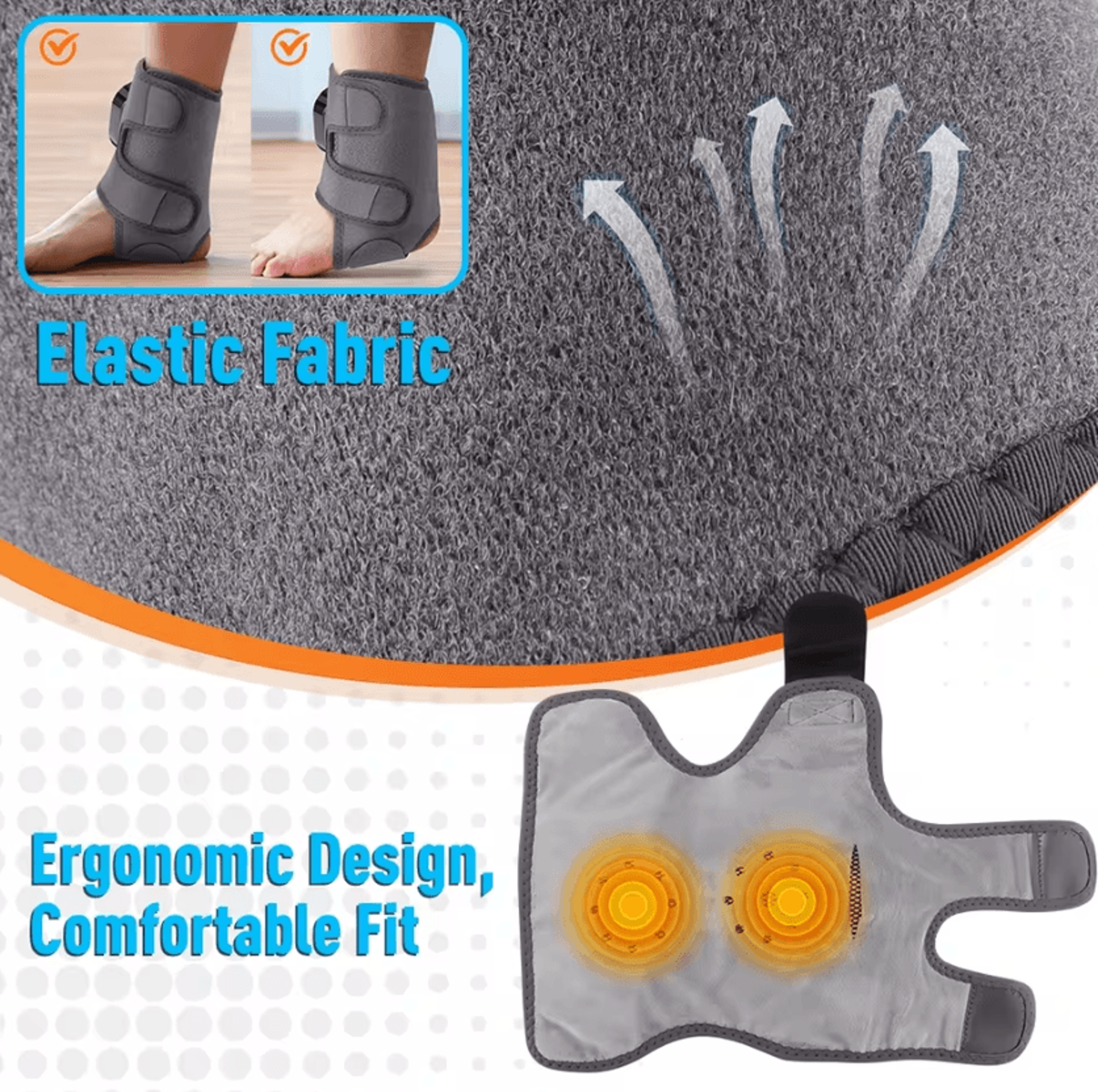 Cordless Heated Ankle Massager  Rechargeable Ankle Massage Wrap With Vibration  3 Speed Levels 4