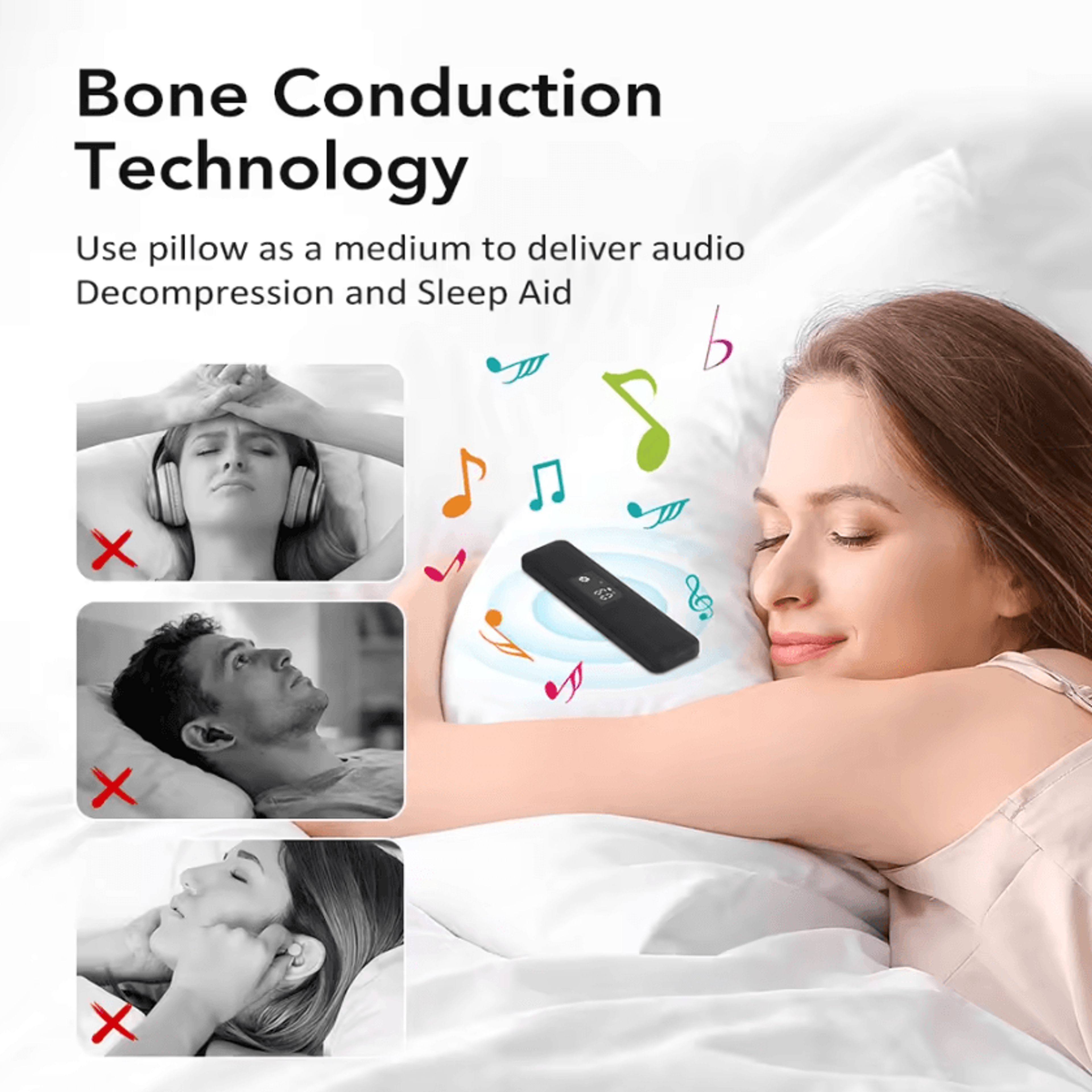 Bone Conduction White Noise Bluetooth Speaker  Wireless Soundbar With LED Display TF Card MP3 Playe 1