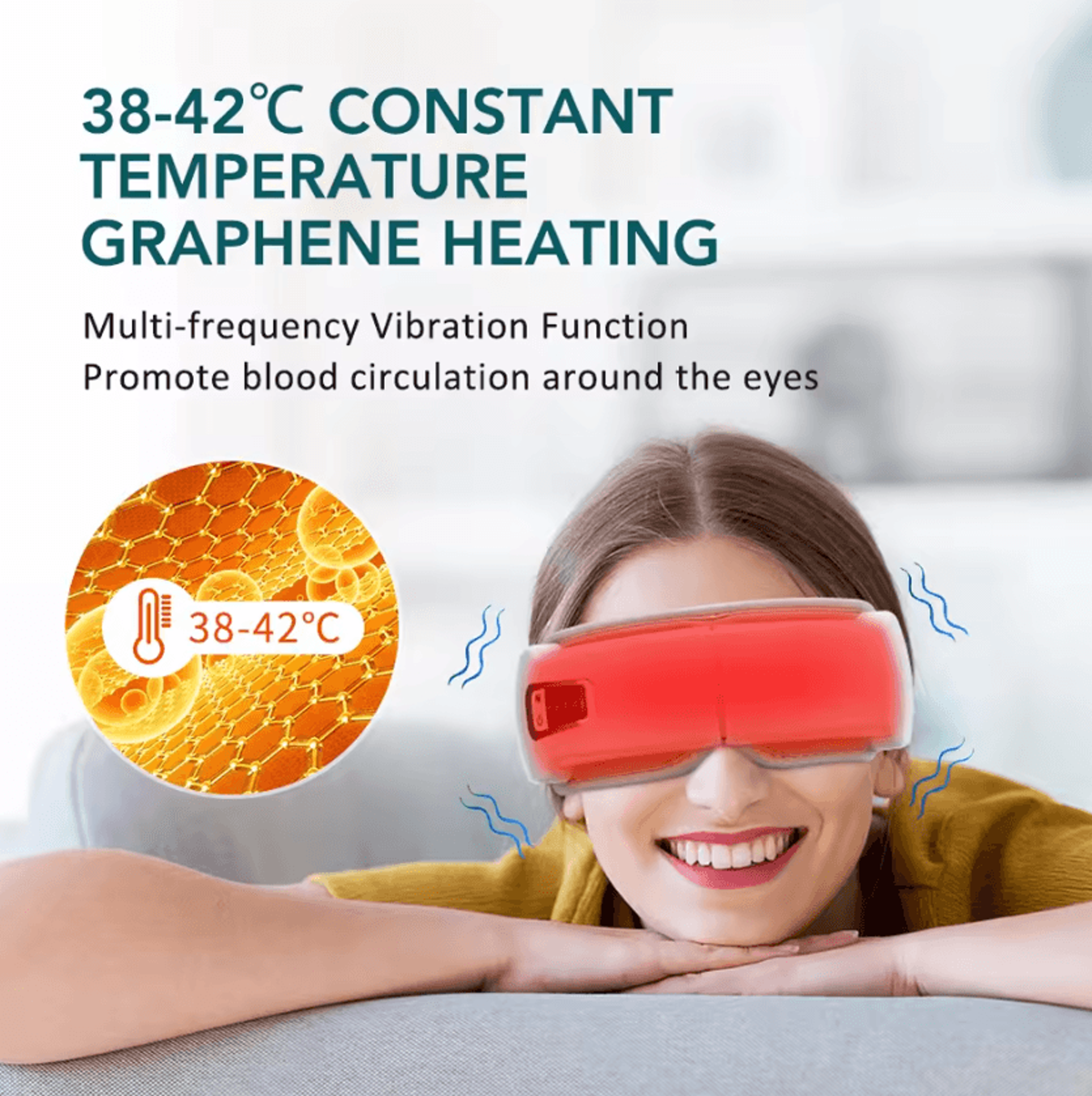 Smart Electric Eye Massager  Rechargeable Heated Eye Massager With Air Compression Vibration  Bluet 3