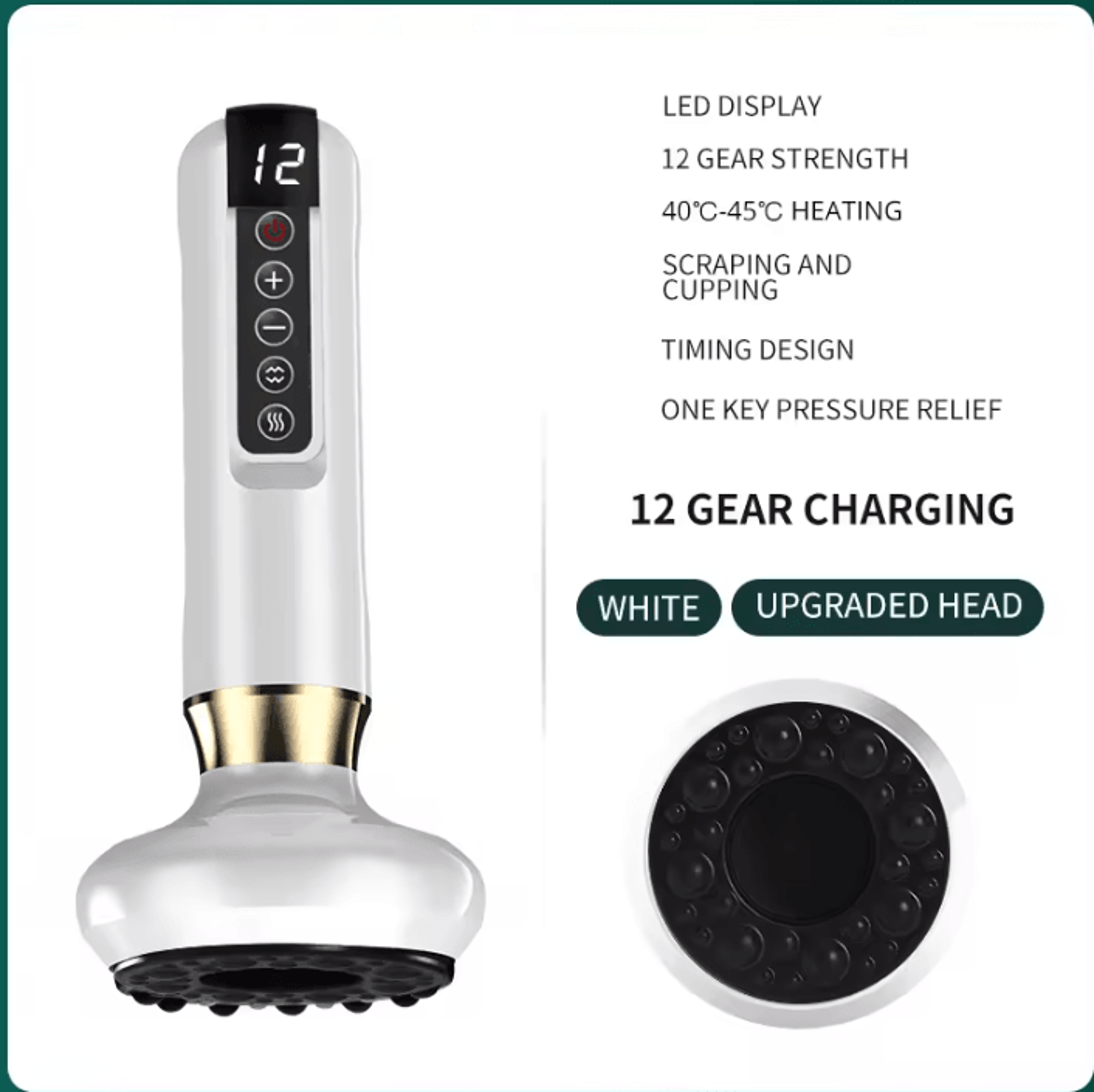Smart Electric Cupping Massager With 9Level Vacuum Suction Heat  Red Light Therapy 6