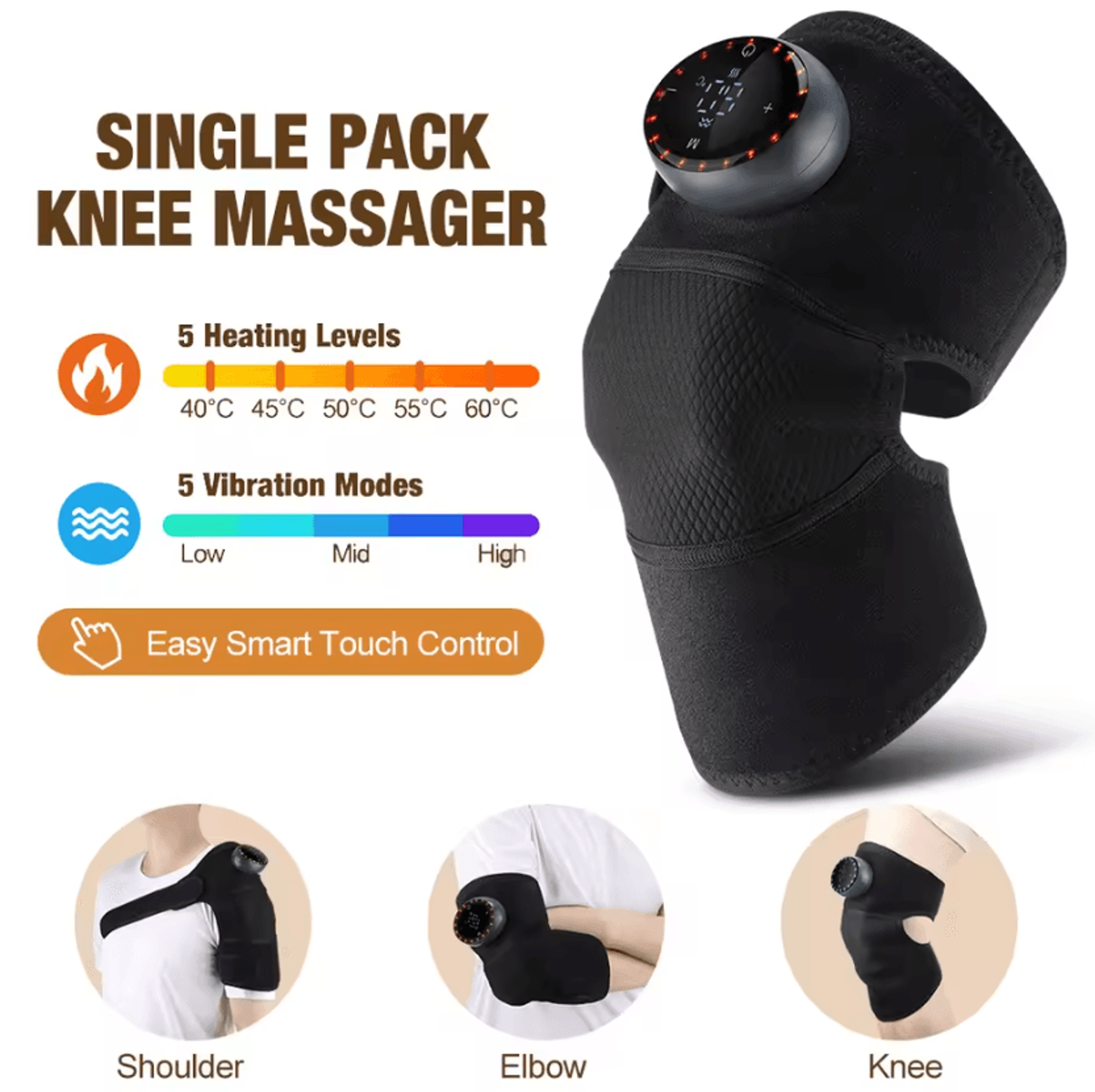 Heated Vibrating Knee Pad With Far Infrared Therapy For Knee Shoulder  Elbow Support 6