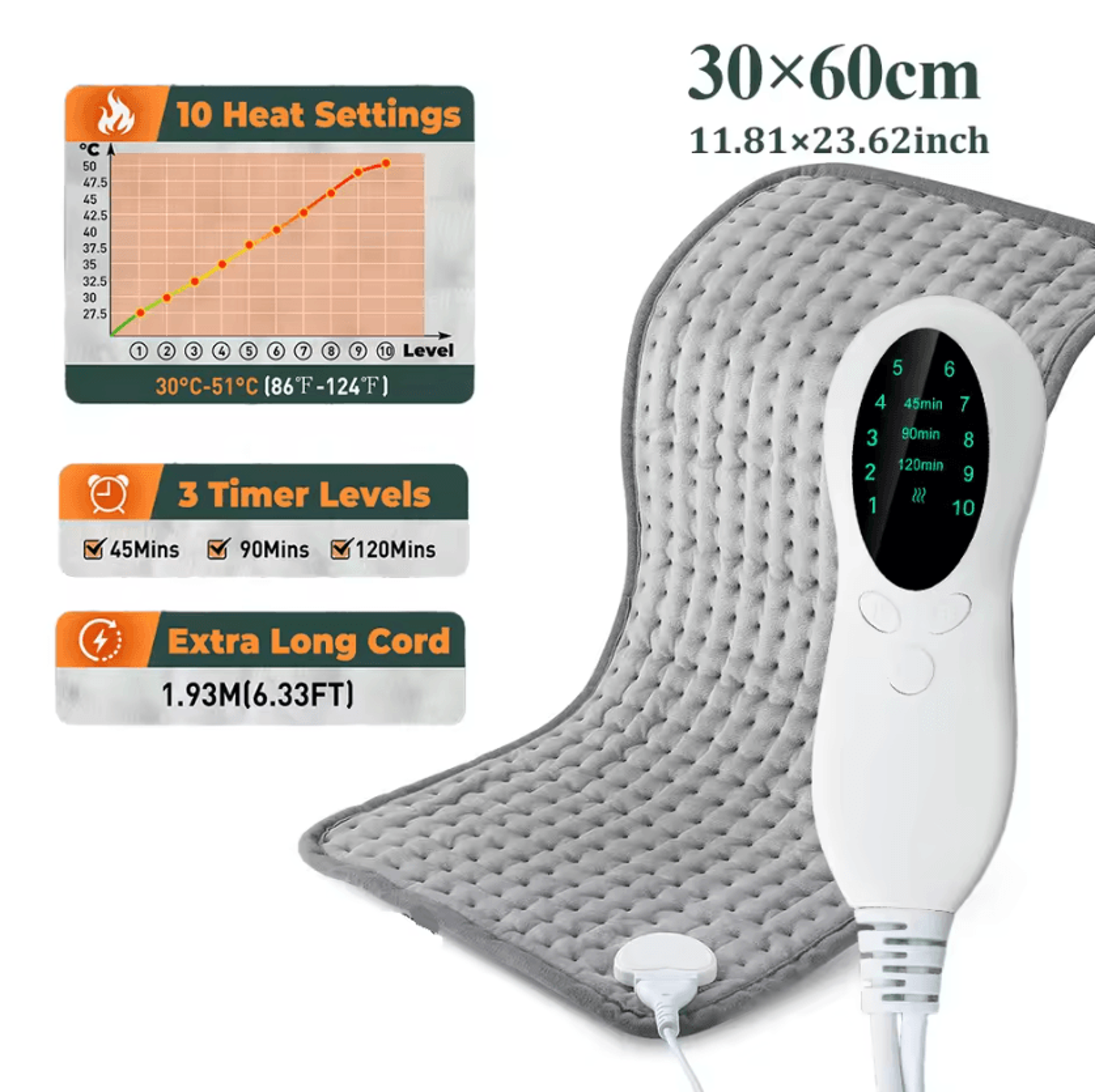 Electric Heating Pad Blanket For Neck Back Shoulders  FullBody Warmth 6