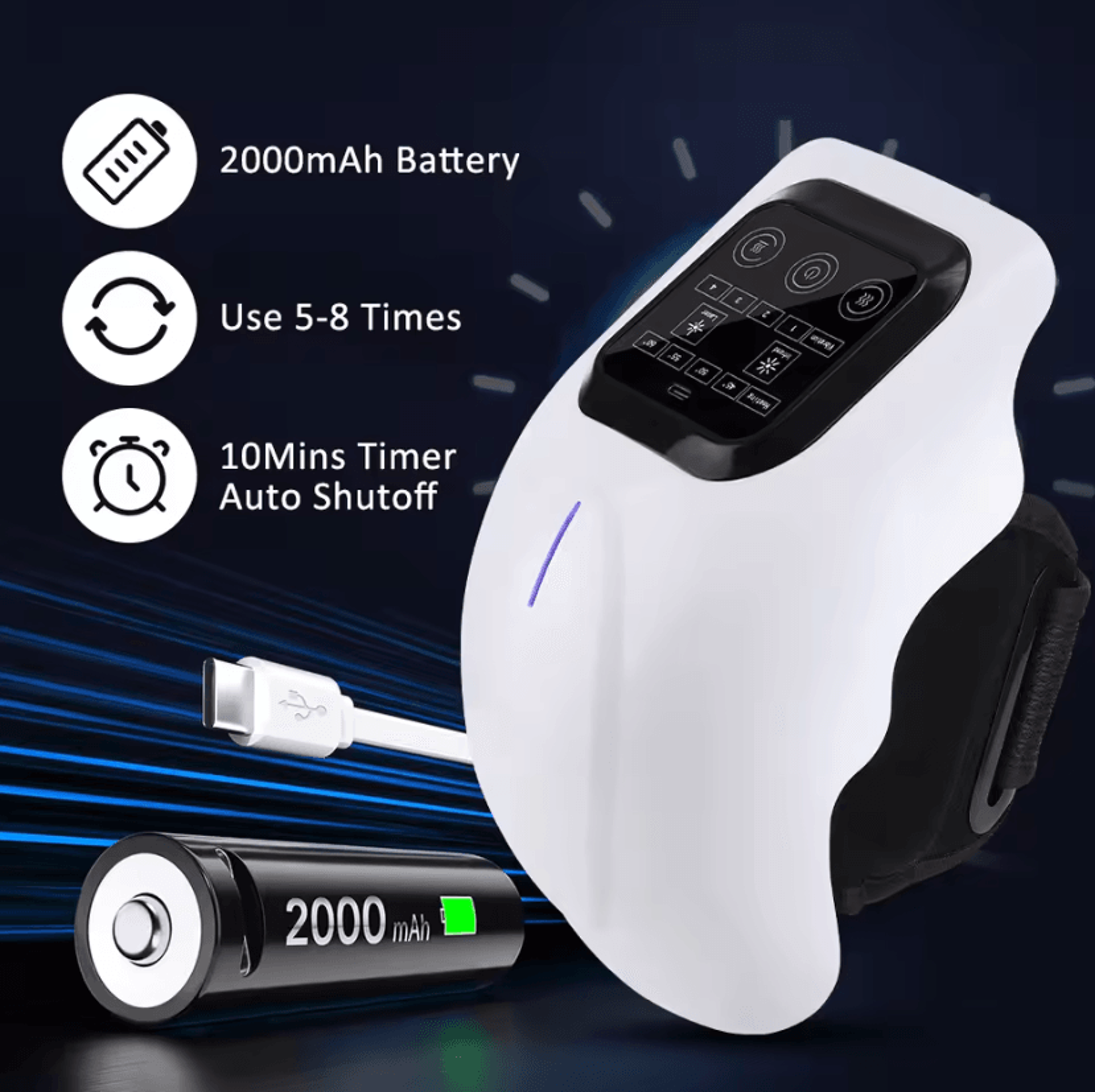 Cordless Infrared Knee Massager With Heat  Vibration For Joint Comfort 4