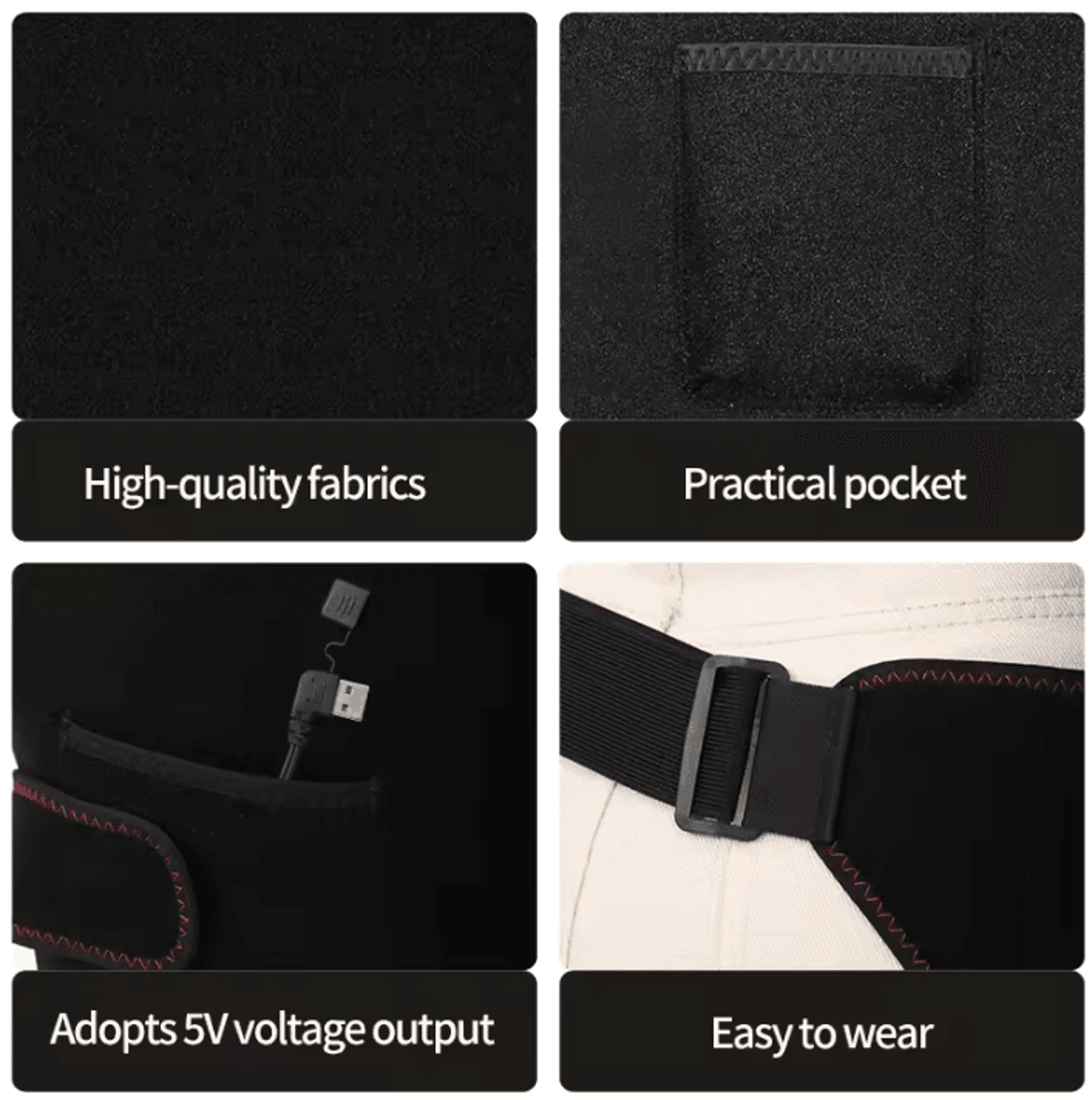 Heated Hip Support Wrap  USB Hip Heating Pad With 3 Heat Levels For Lower Back  Thigh Comfort 4
